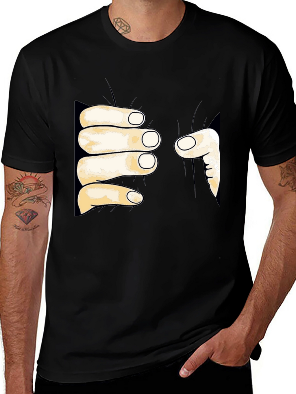 Funny Hand Grabbing T-Shirt - Unique Graphic Tee