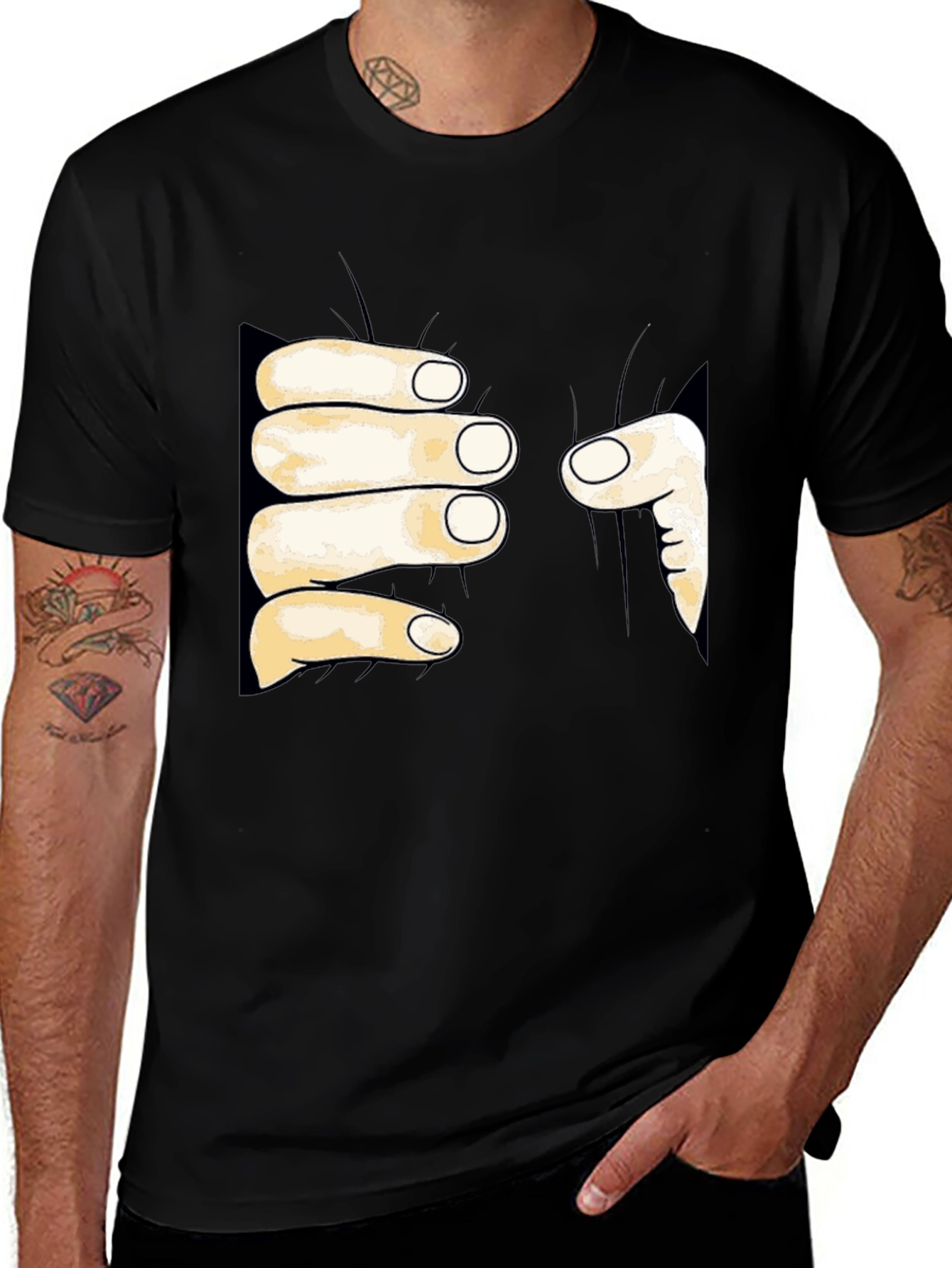Funny Hand Grabbing T-Shirt - Unique Graphic Tee