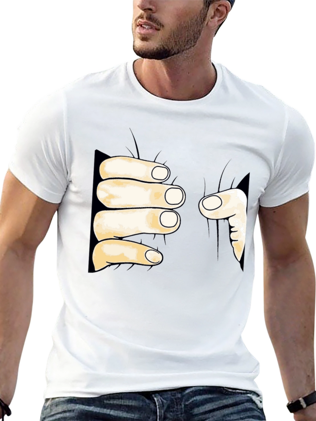 Funny Hand Grabbing T-Shirt - Unique Graphic Tee