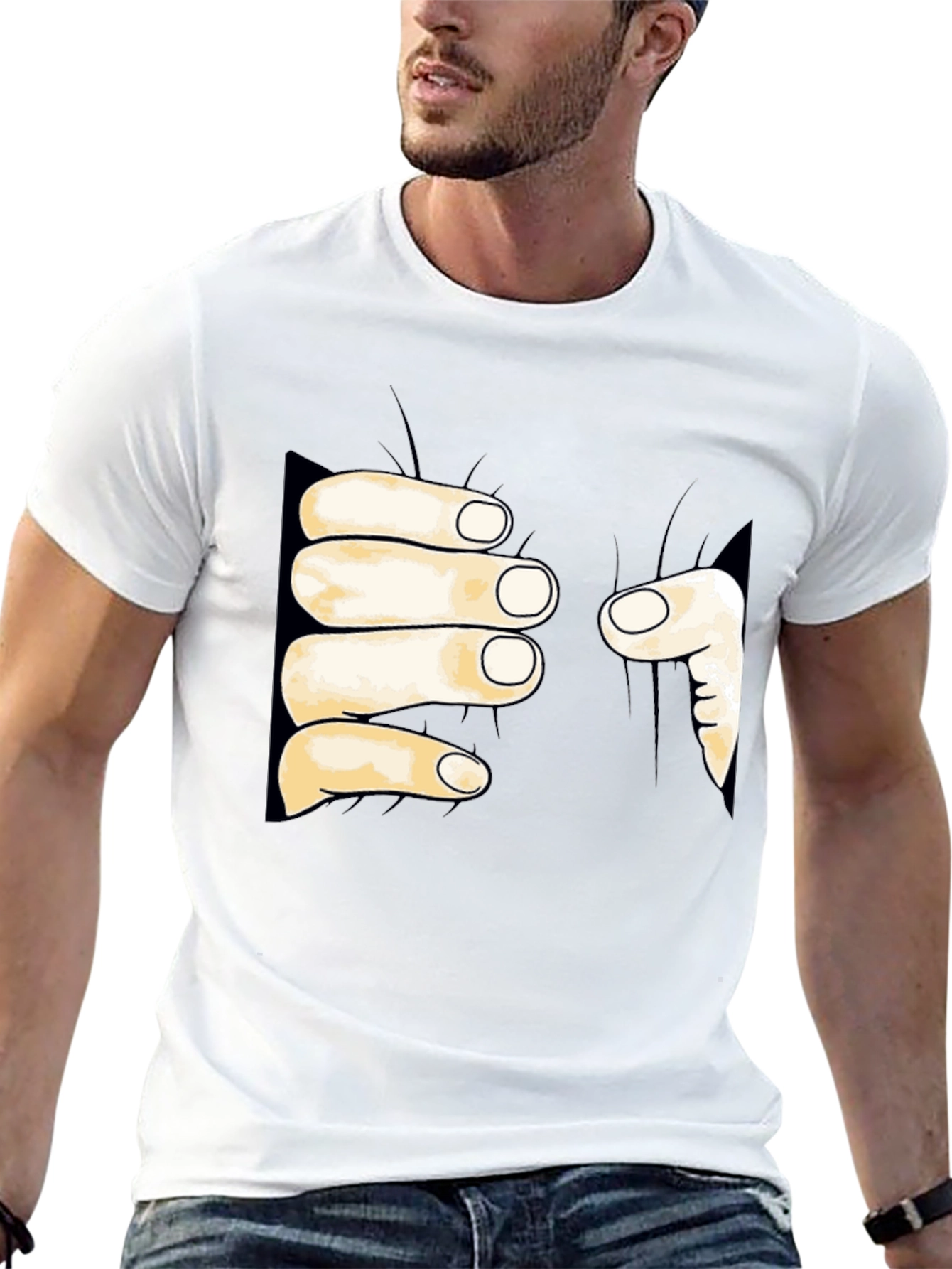 Funny Hand Grabbing T-Shirt - Unique Graphic Tee