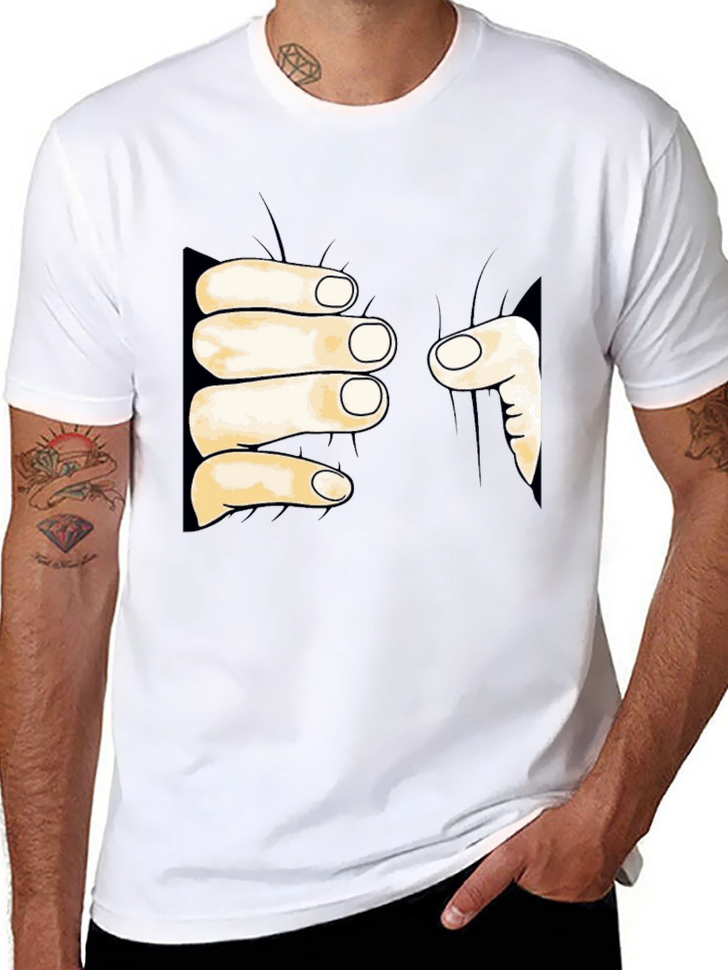 Funny Hand Grabbing T-Shirt - Unique Graphic Tee
