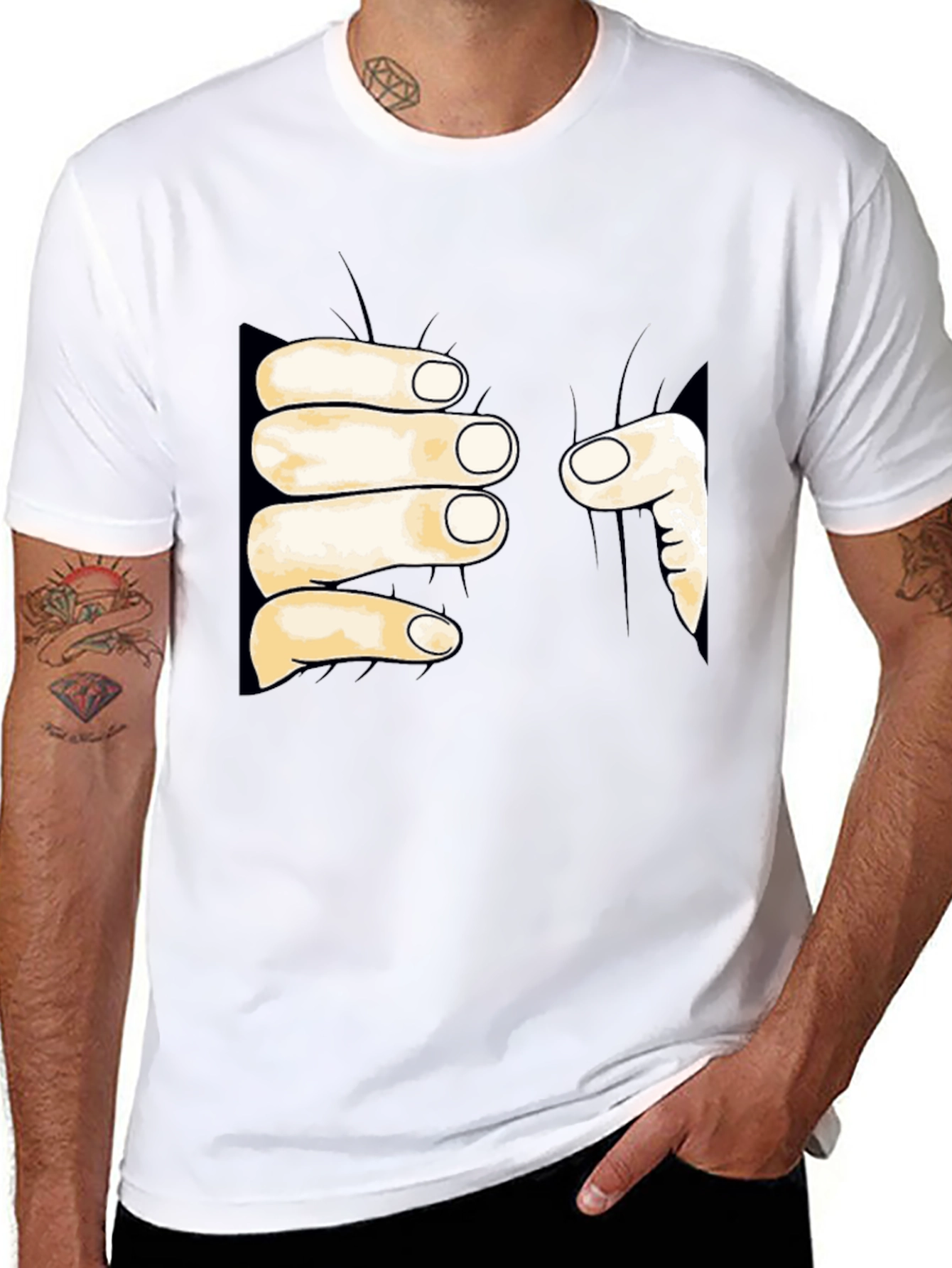 Funny Hand Grabbing T-Shirt - Unique Graphic Tee