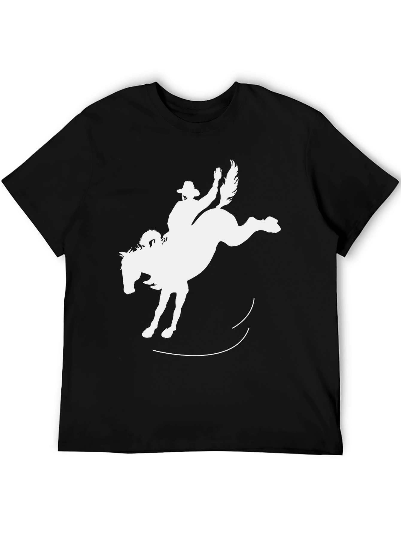 Bucking Bronco Black T-Shirt - Cowboy Rodeo Style