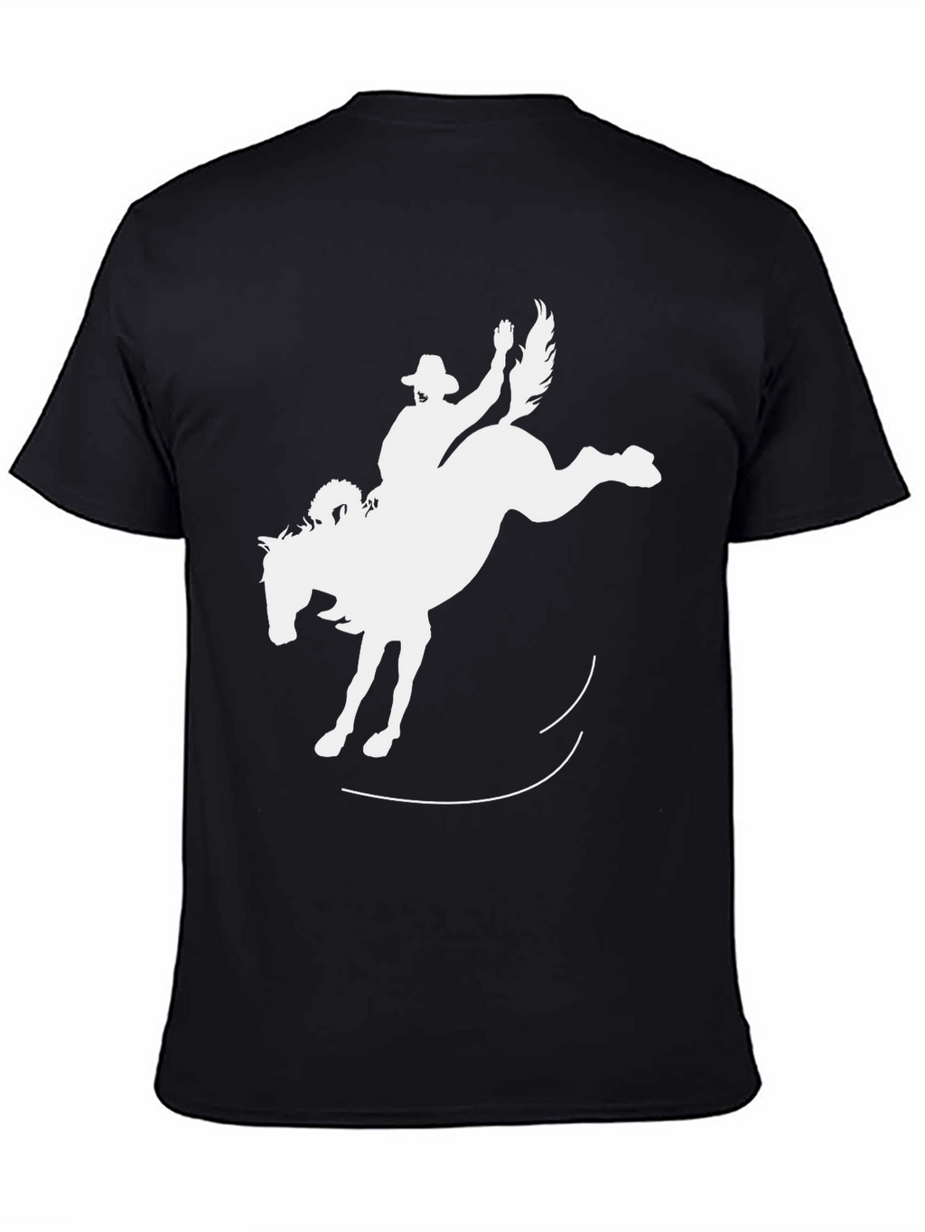 Bucking Bronco Black T-Shirt - Cowboy Rodeo Style