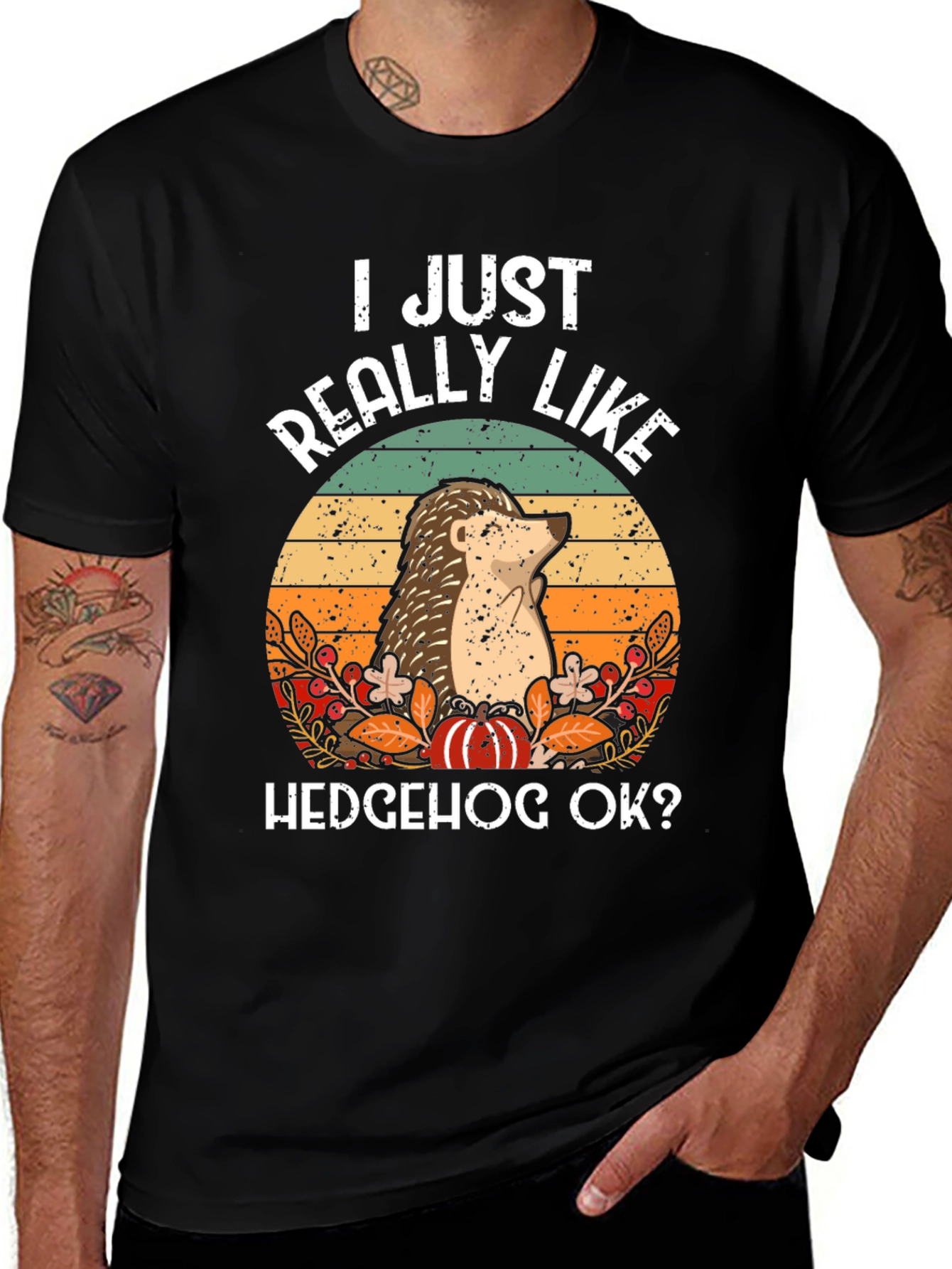 Hedgehog Graphic Tee - I Just Really Like Hedgehog Ok?
