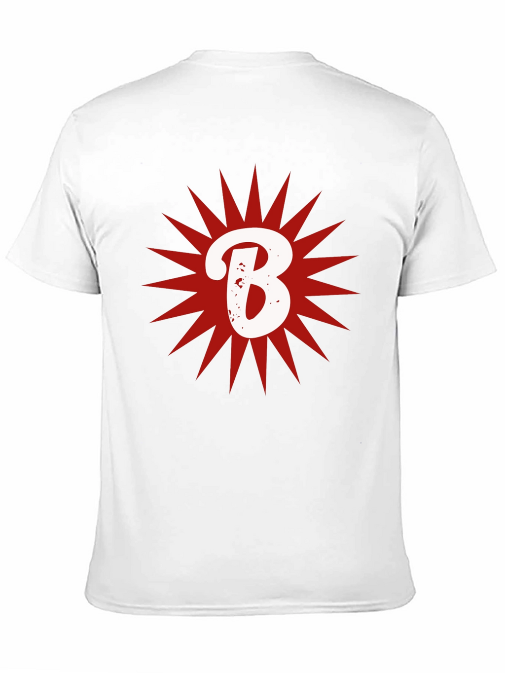 Letter B Starburst Graphic T-Shirt - Casual Cotton Tee
