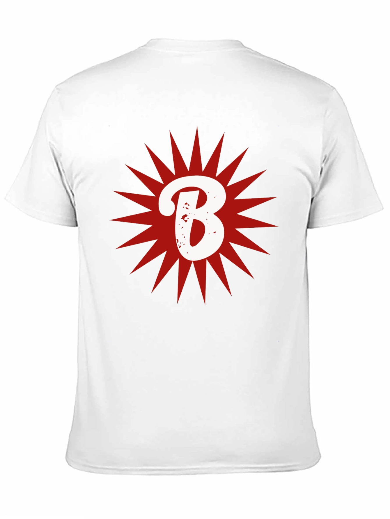Letter B Starburst Graphic T-Shirt - Casual Cotton Tee