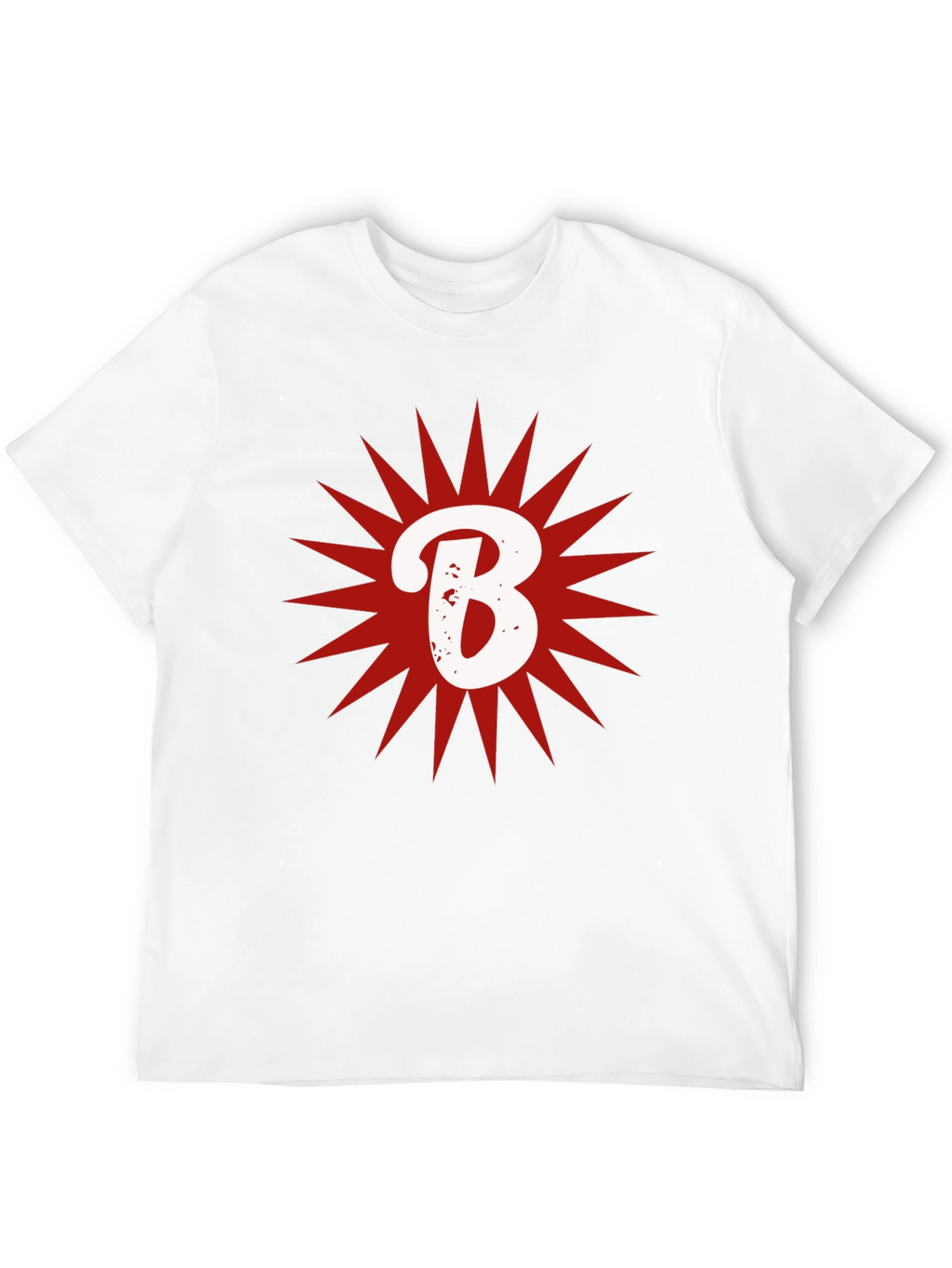 Letter B Starburst Graphic T-Shirt - Casual Cotton Tee