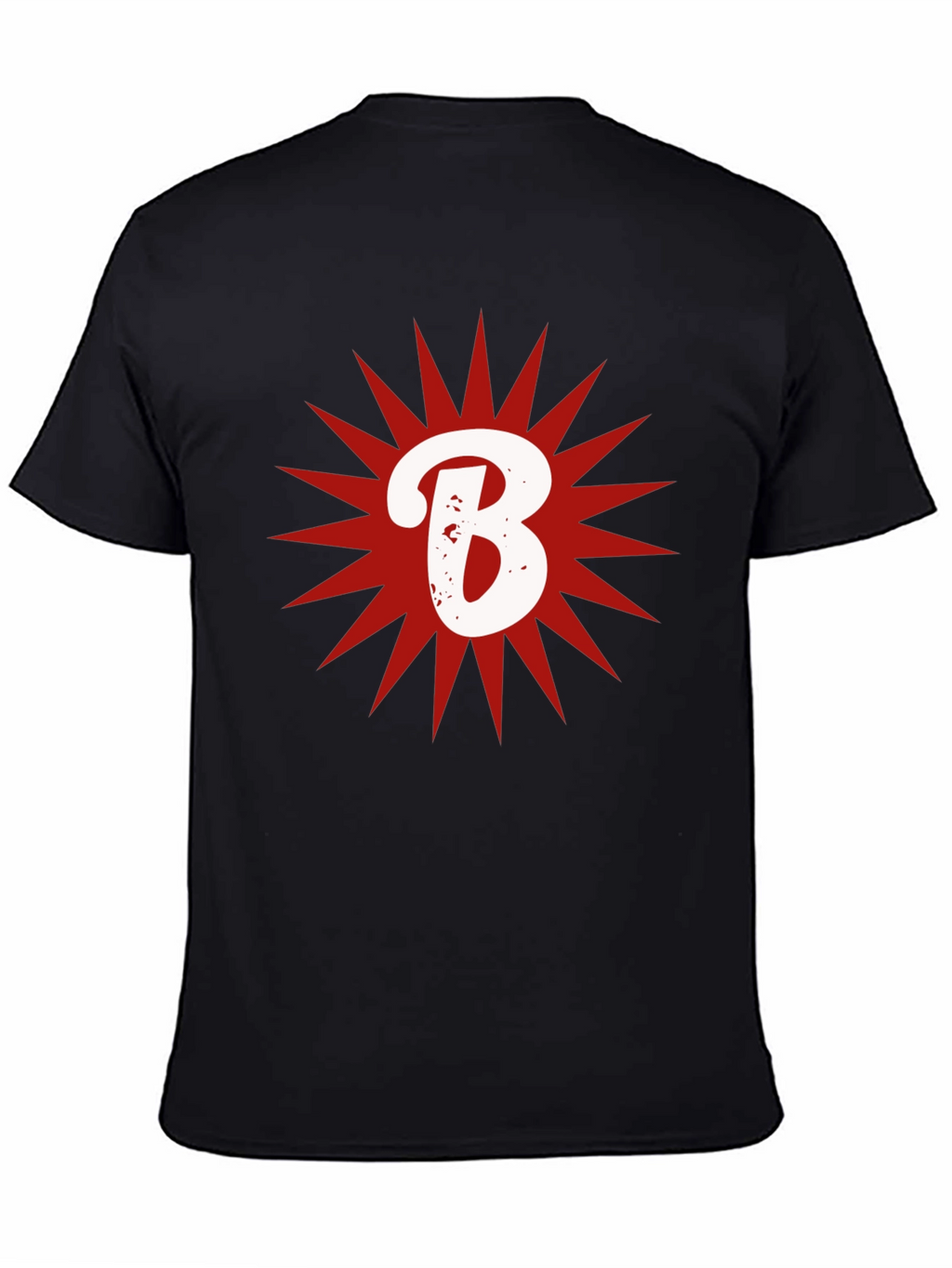 Letter B Starburst Graphic T-Shirt - Casual Cotton Tee