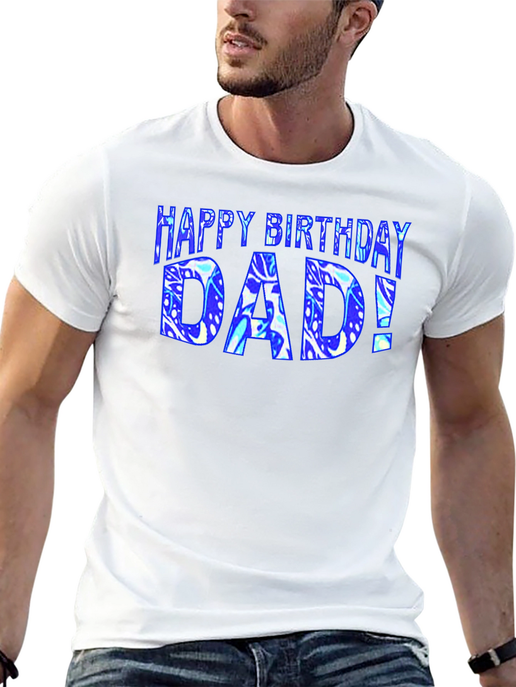 Happy Birthday Dad T-Shirt Black Graphic Tee