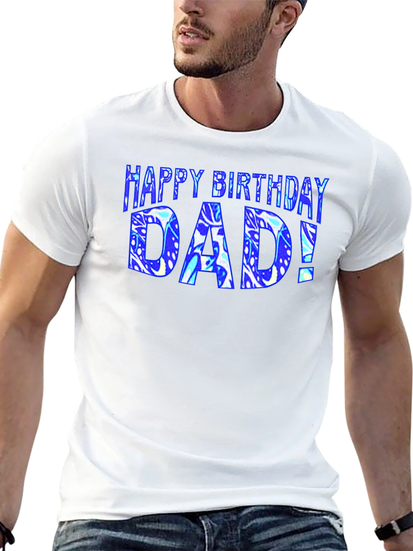 Happy Birthday Dad T-Shirt Black Graphic Tee