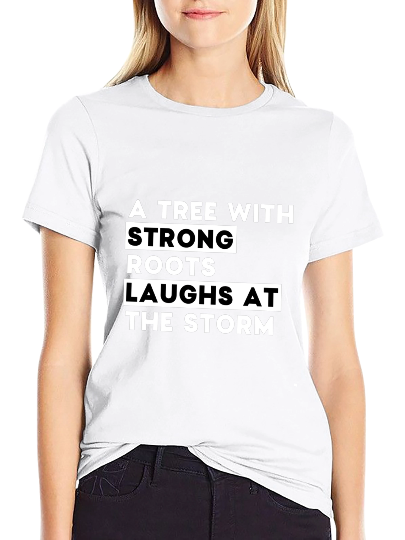 Strong Roots Tree Graphic Tee - Unisex Black T-Shirt