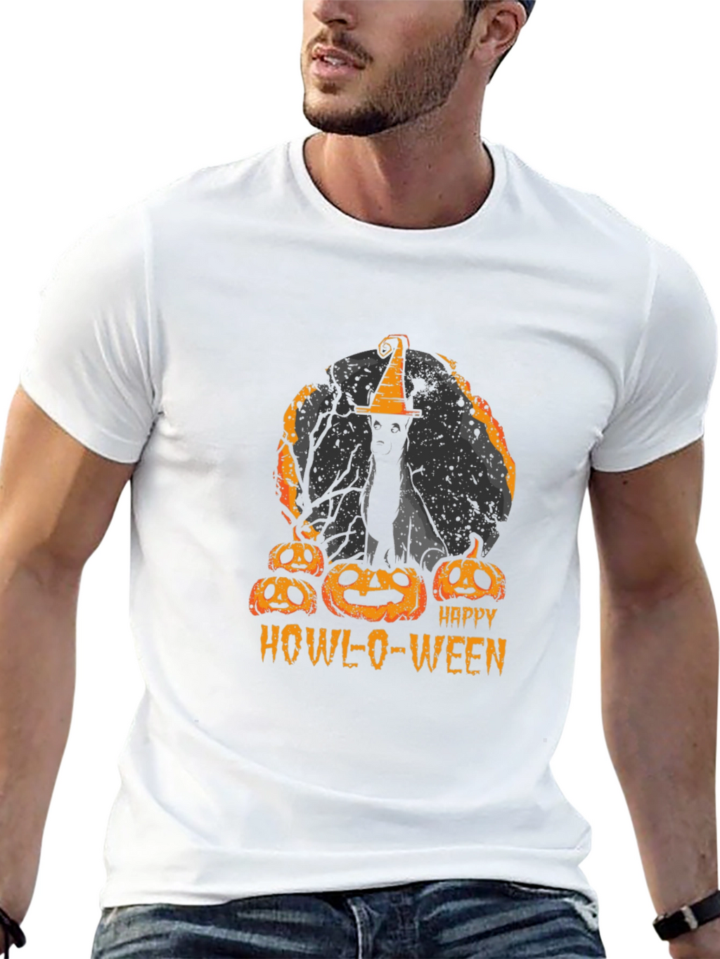 Howl-O-Ween Cat & Pumpkins T-Shirt