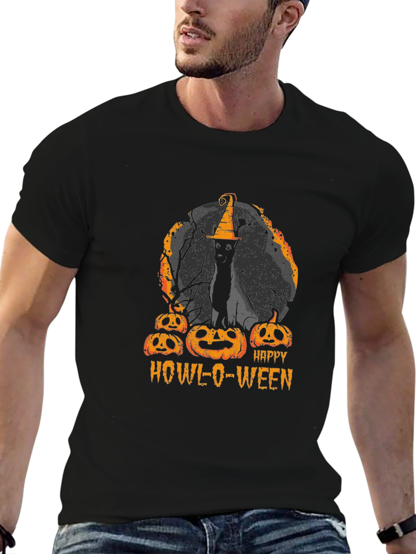 Howl-O-Ween Cat & Pumpkins T-Shirt
