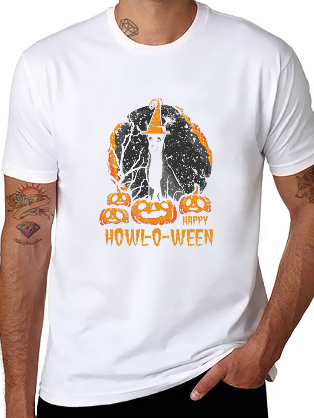 Howl-O-Ween Cat & Pumpkins T-Shirt
