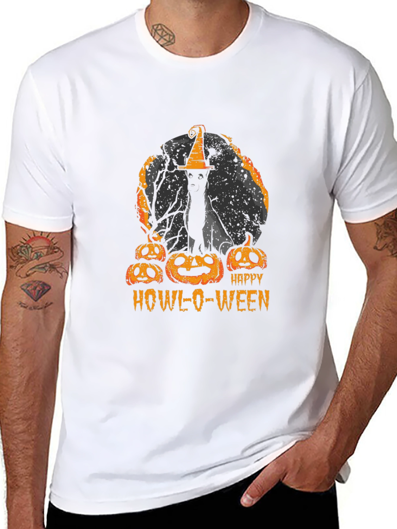 Howl-O-Ween Cat & Pumpkins T-Shirt