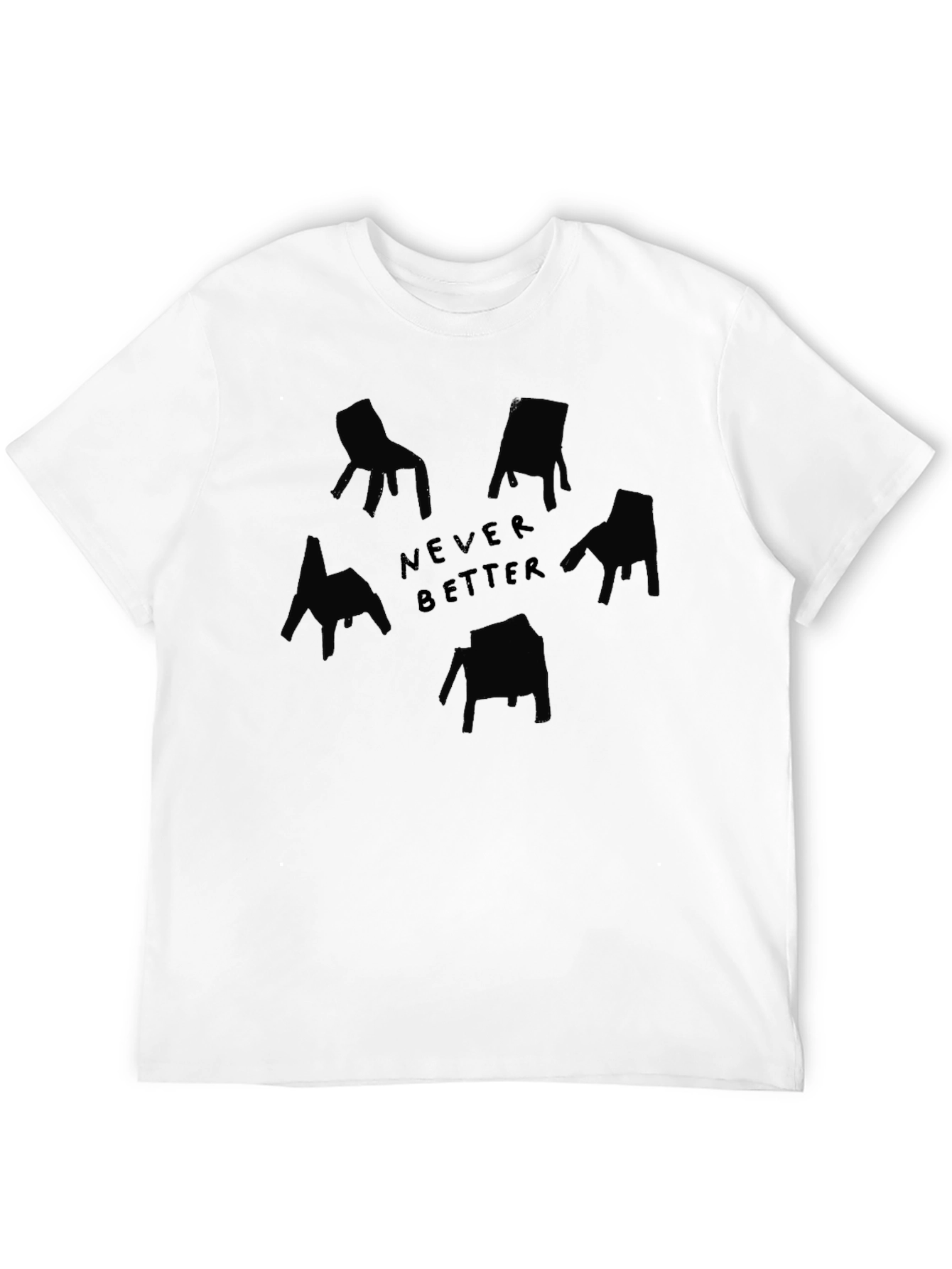 Never Better Chair Graphic Black T-Shirt