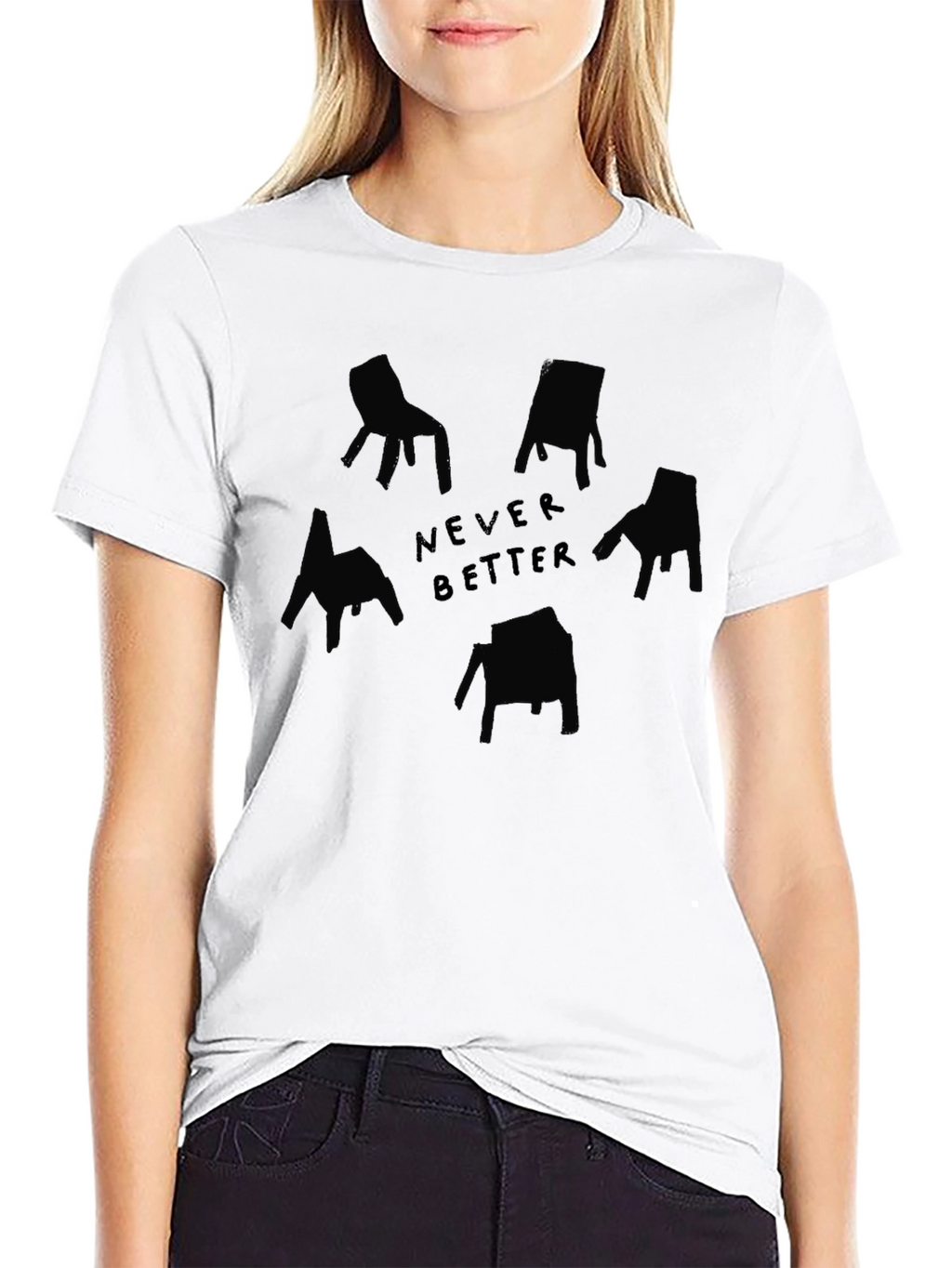 Never Better Chair Graphic Black T-Shirt