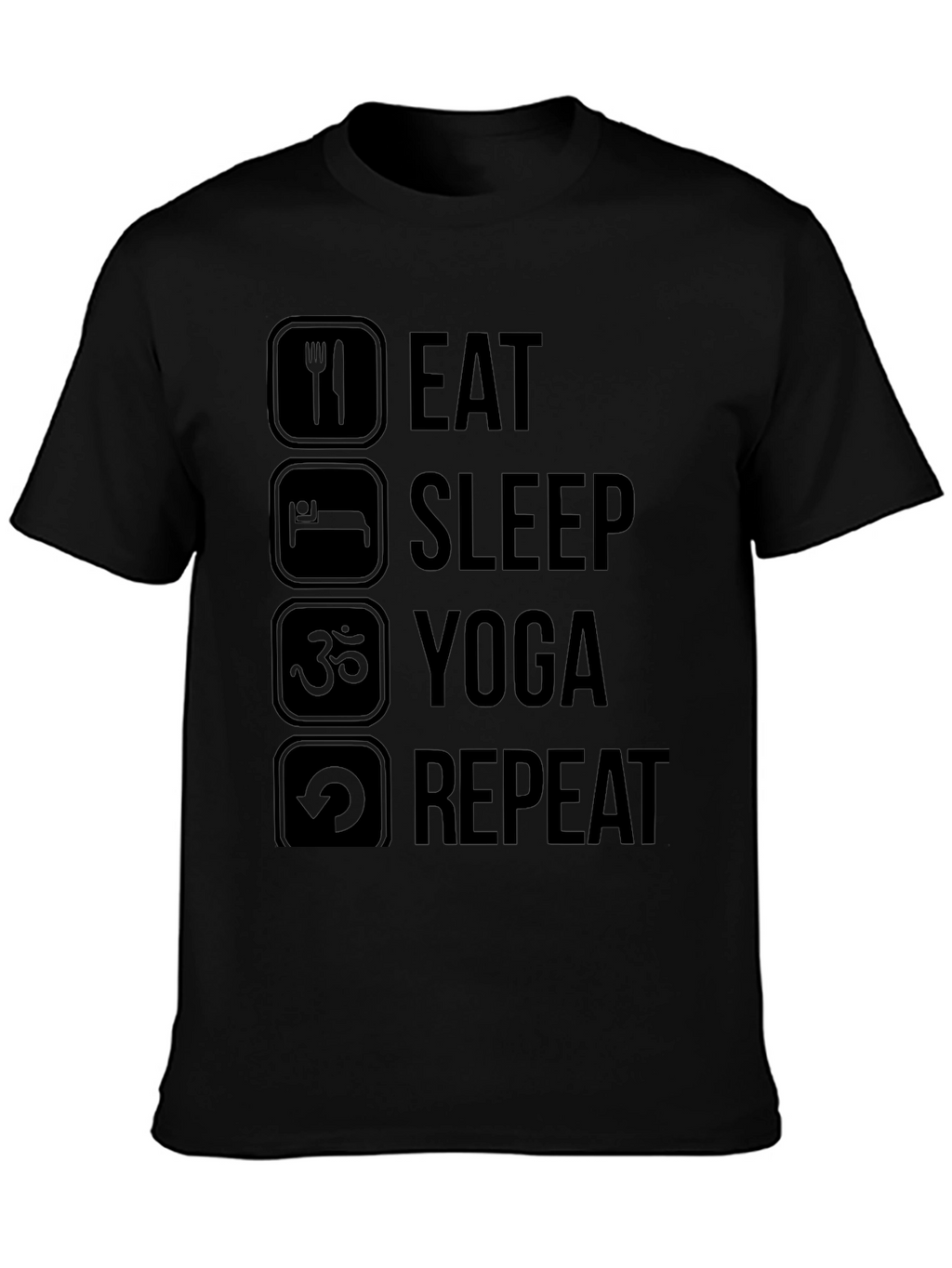 Eat Sleep Yoga Repeat Black T-Shirt