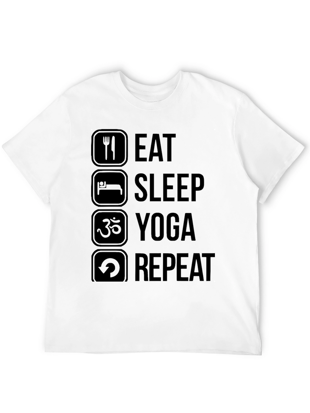 Eat Sleep Yoga Repeat Black T-Shirt