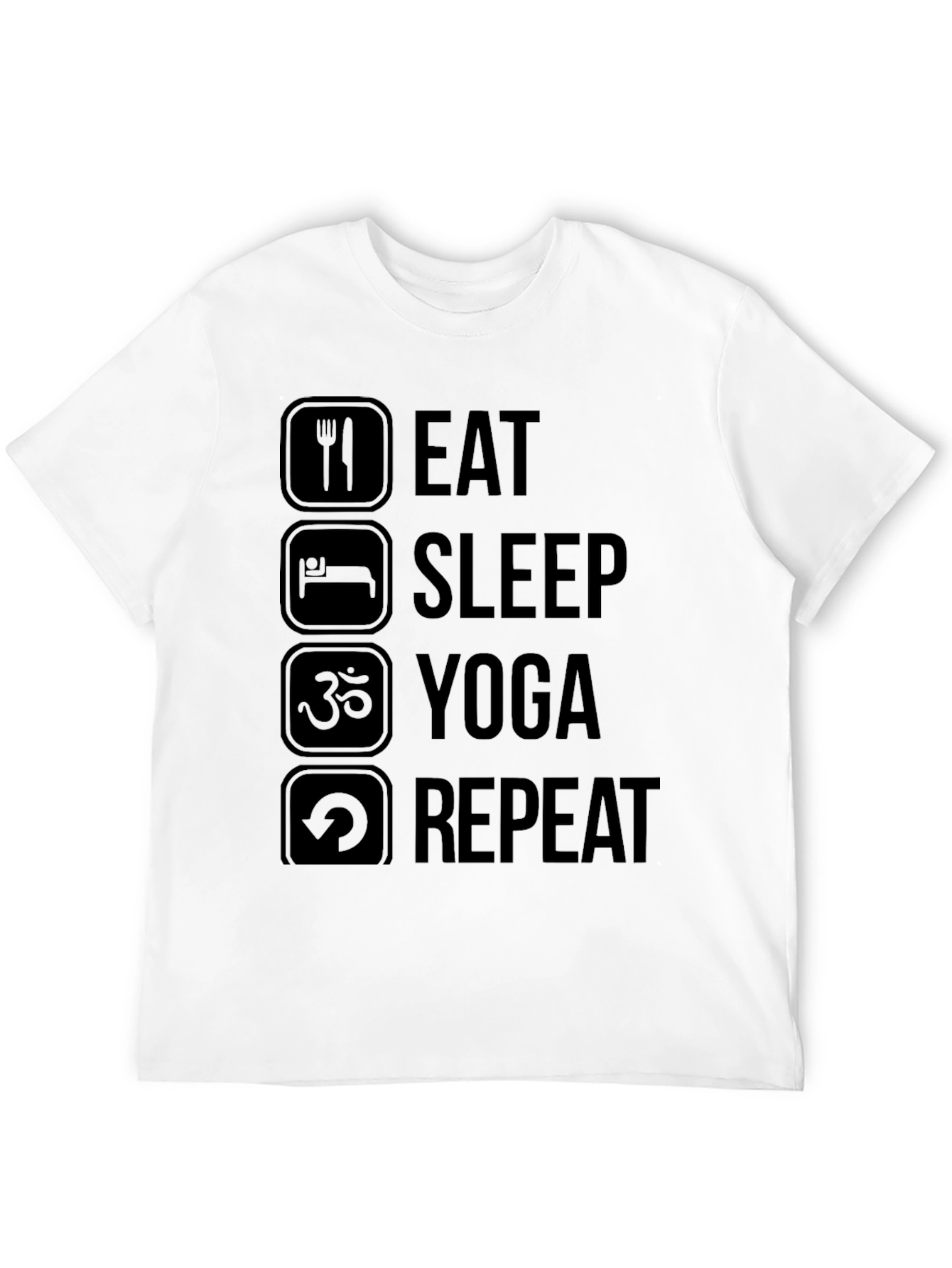 Eat Sleep Yoga Repeat Black T-Shirt