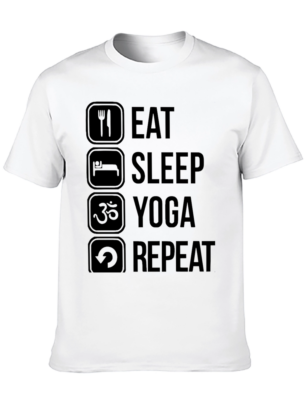 Eat Sleep Yoga Repeat Black T-Shirt