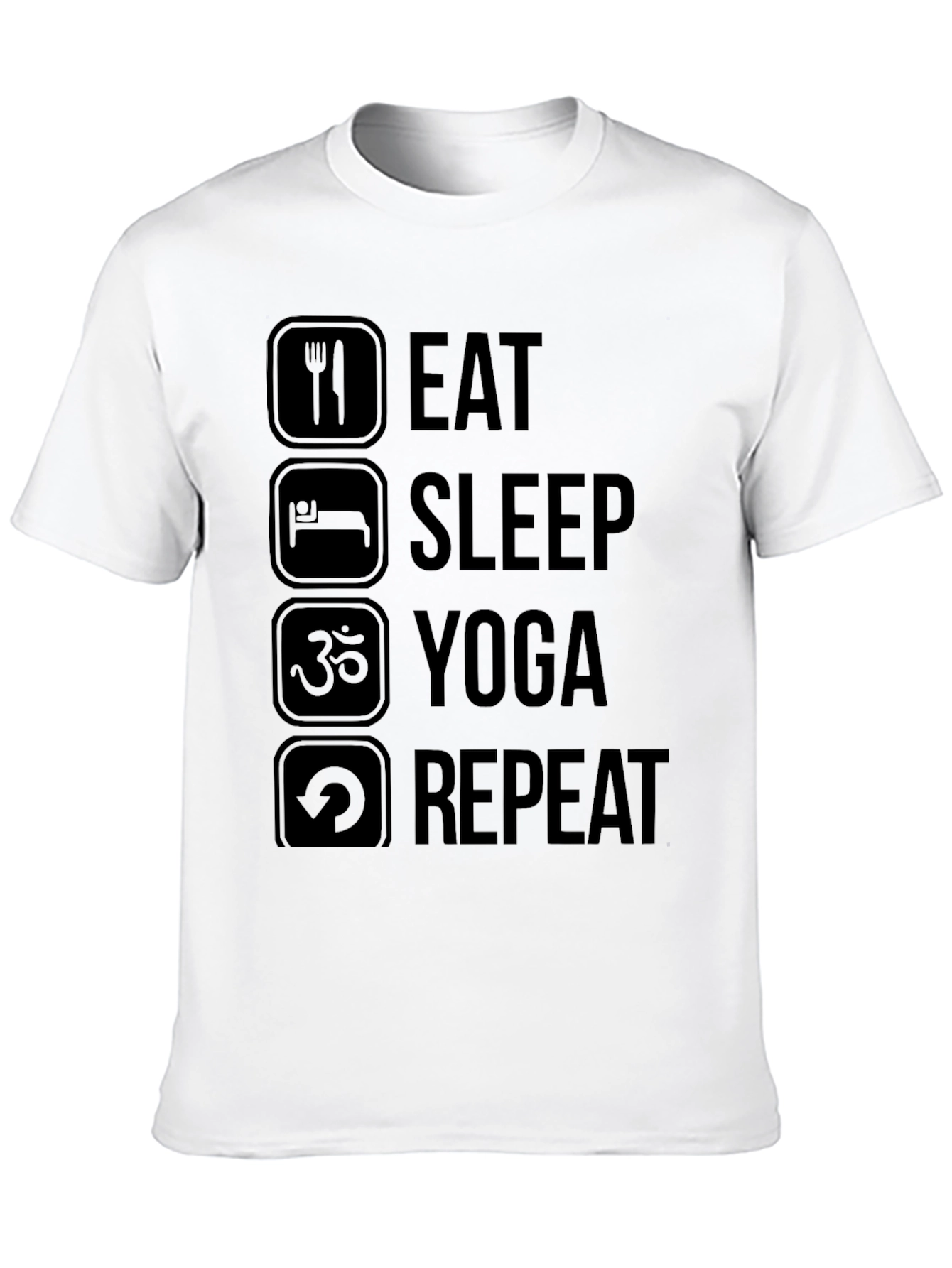 Eat Sleep Yoga Repeat Black T-Shirt