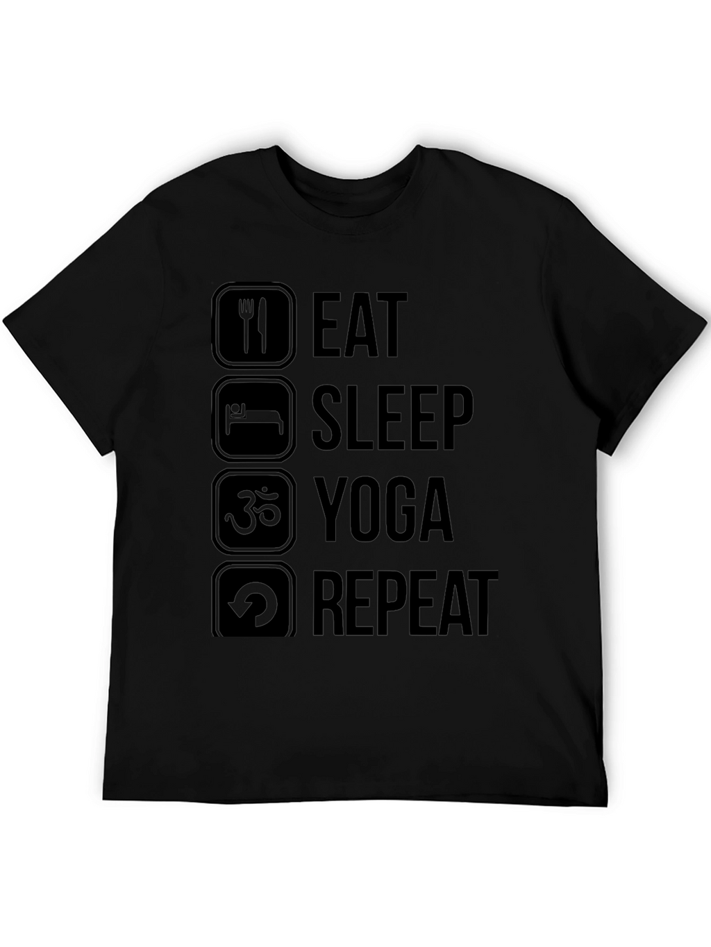 Eat Sleep Yoga Repeat Black T-Shirt