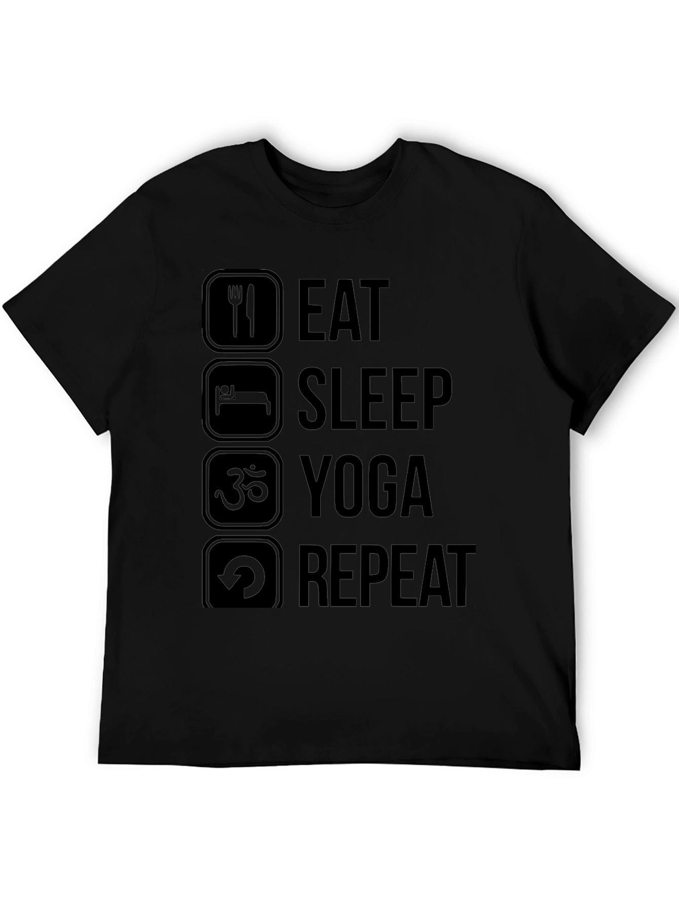 Eat Sleep Yoga Repeat Black T-Shirt