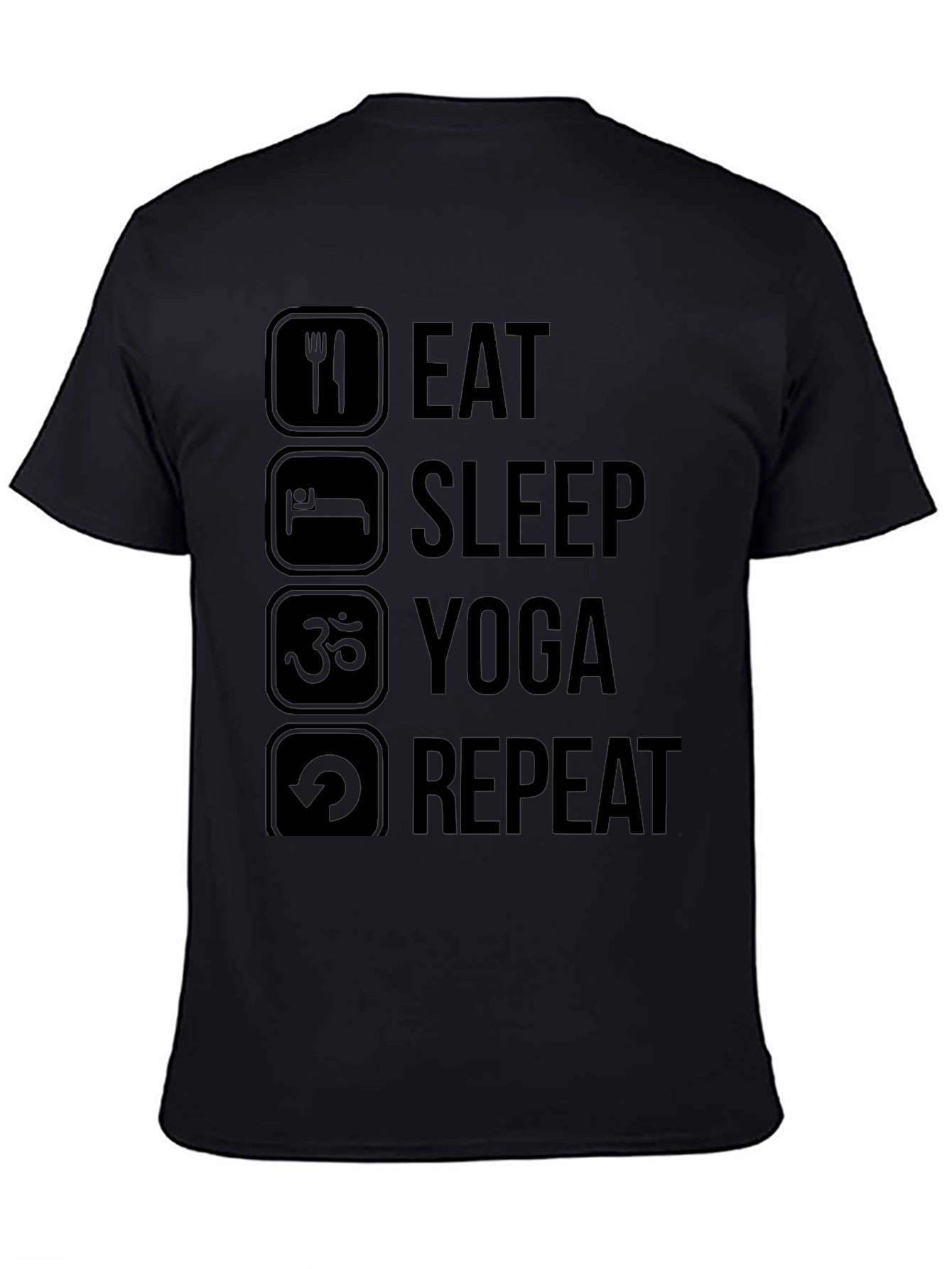Eat Sleep Yoga Repeat Black T-Shirt