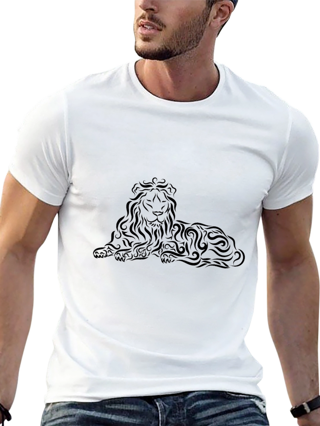 Lion Art Black T-Shirt
