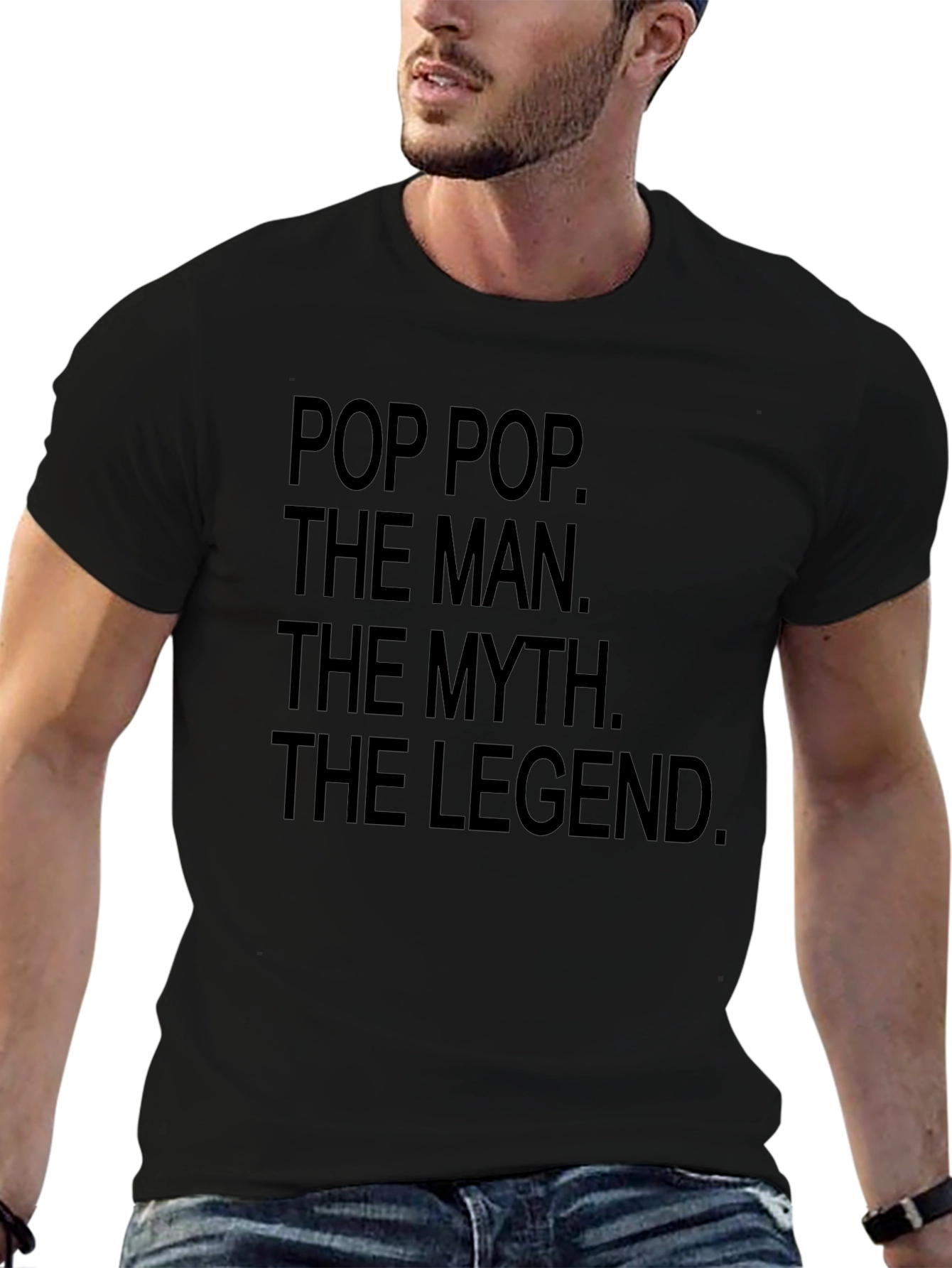 Pop Pop The Man Myth Legend Black T-Shirt