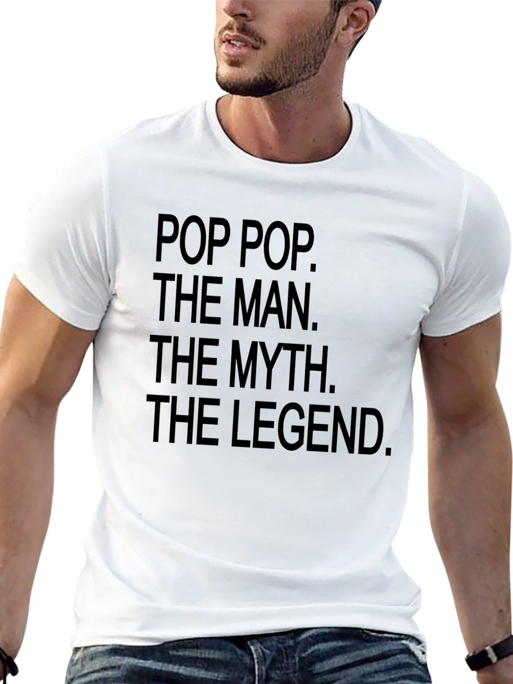 Pop Pop The Man Myth Legend Black T-Shirt