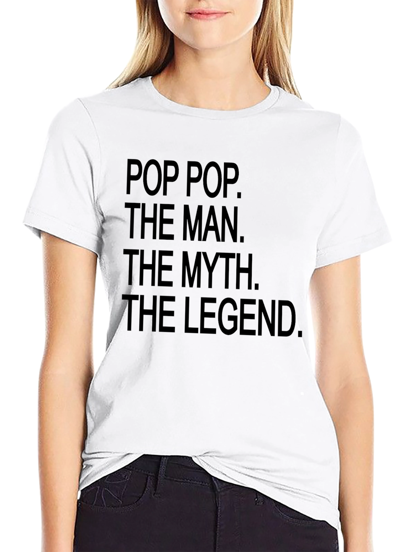 Pop Pop The Man Myth Legend Black T-Shirt
