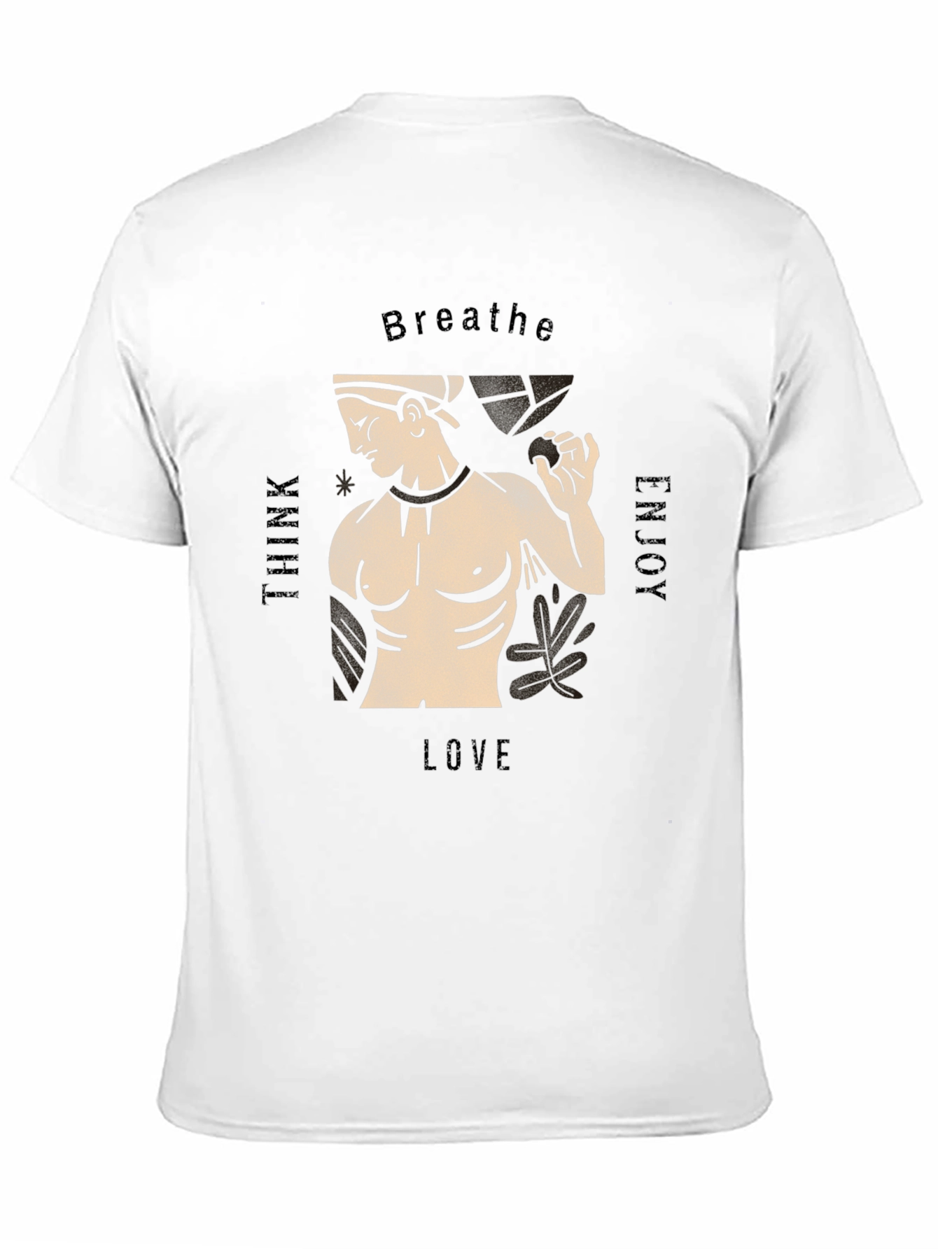 Mens Black T-Shirt with Greek Statue Design