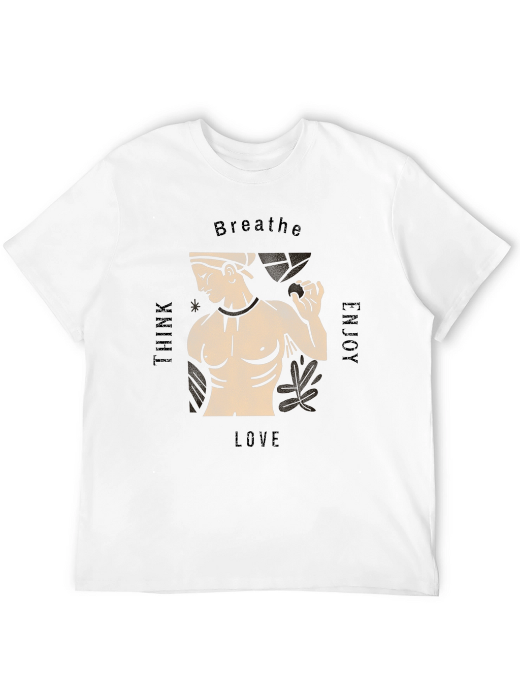 Mens Black T-Shirt with Greek Statue Design