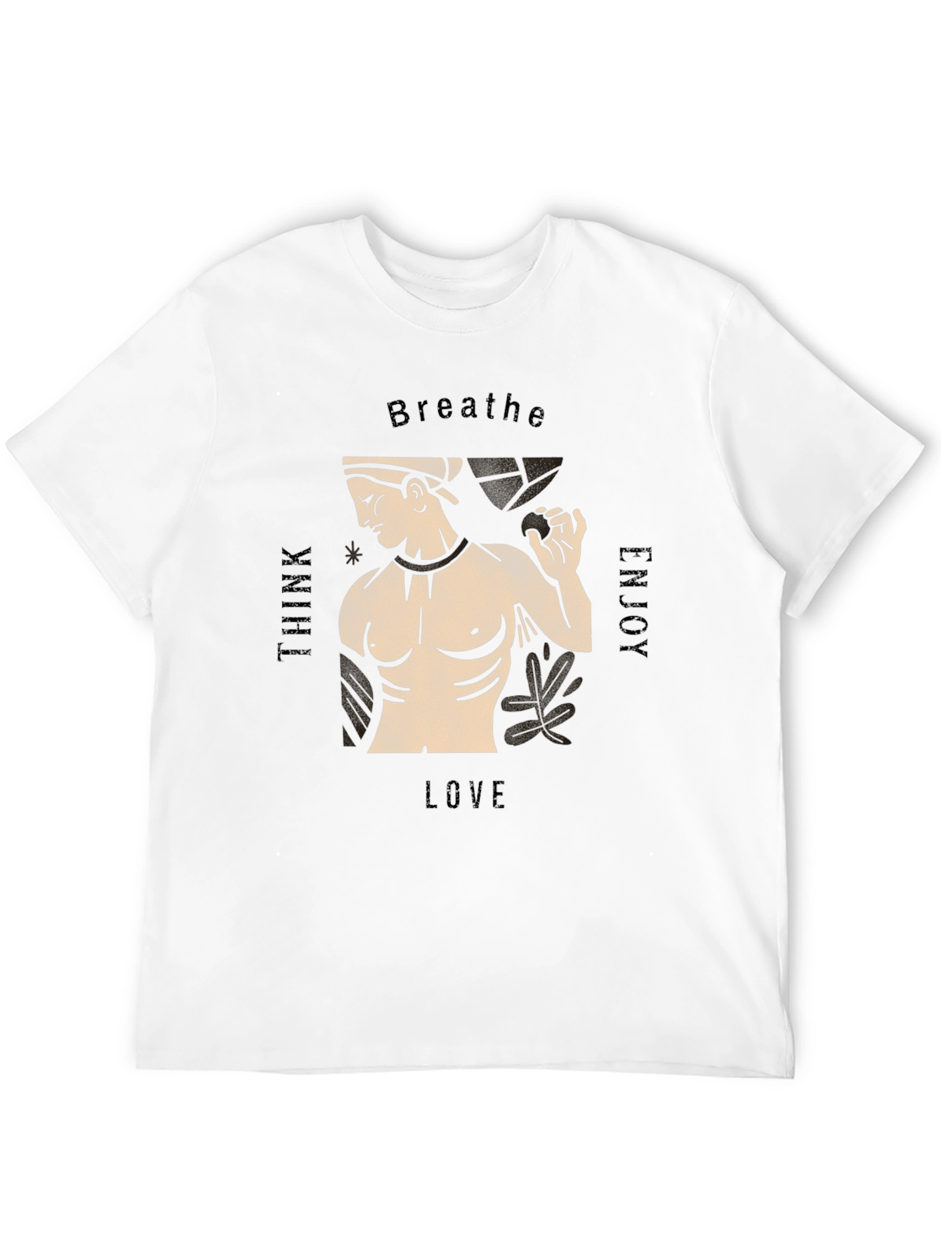 Mens Black T-Shirt with Greek Statue Design