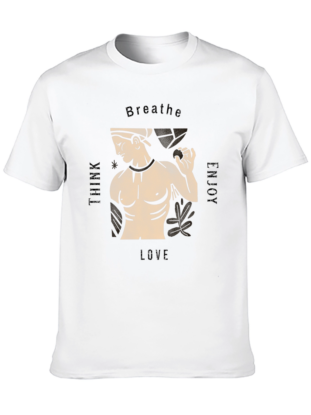 Mens Black T-Shirt with Greek Statue Design