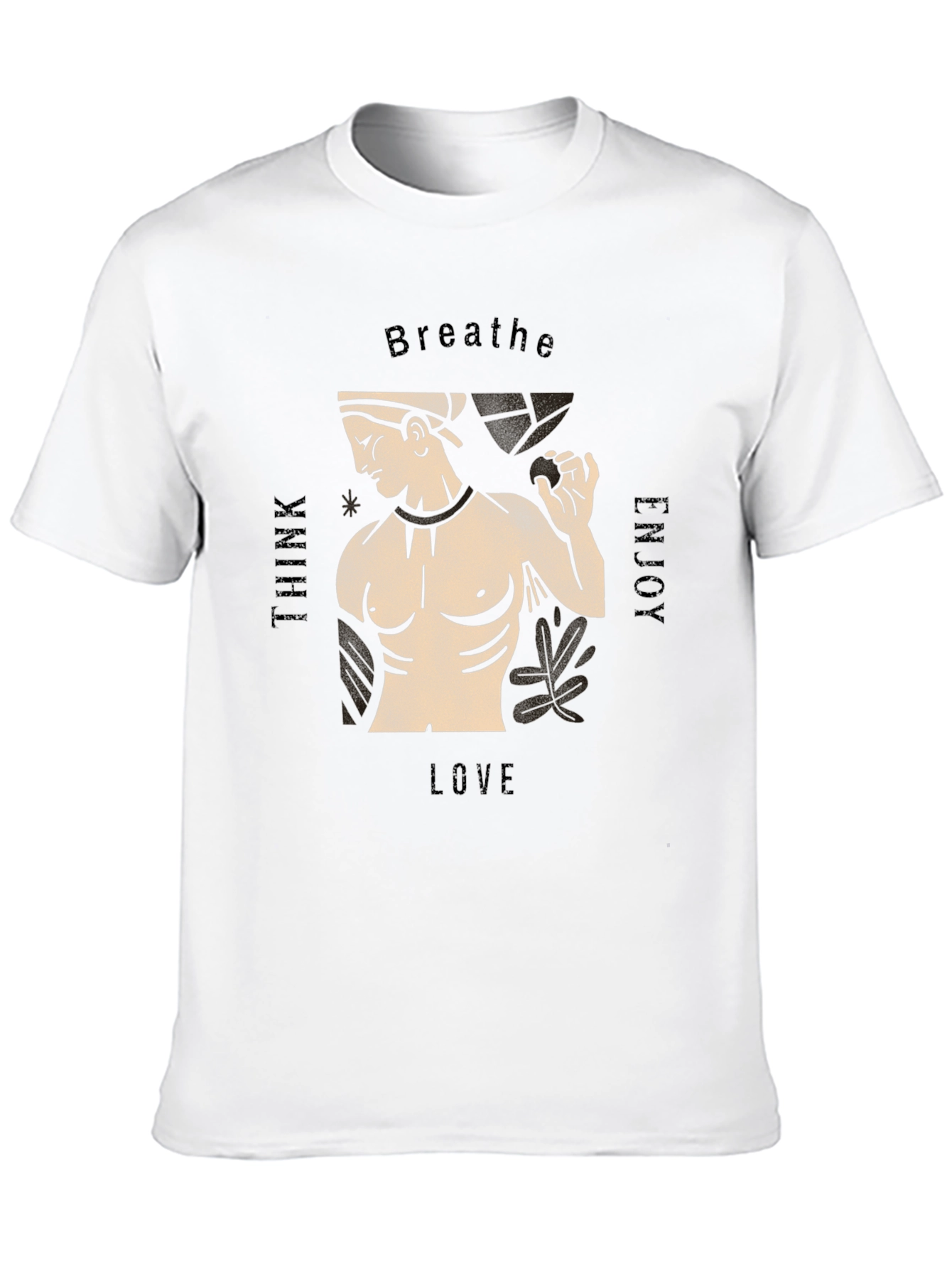Mens Black T-Shirt with Greek Statue Design
