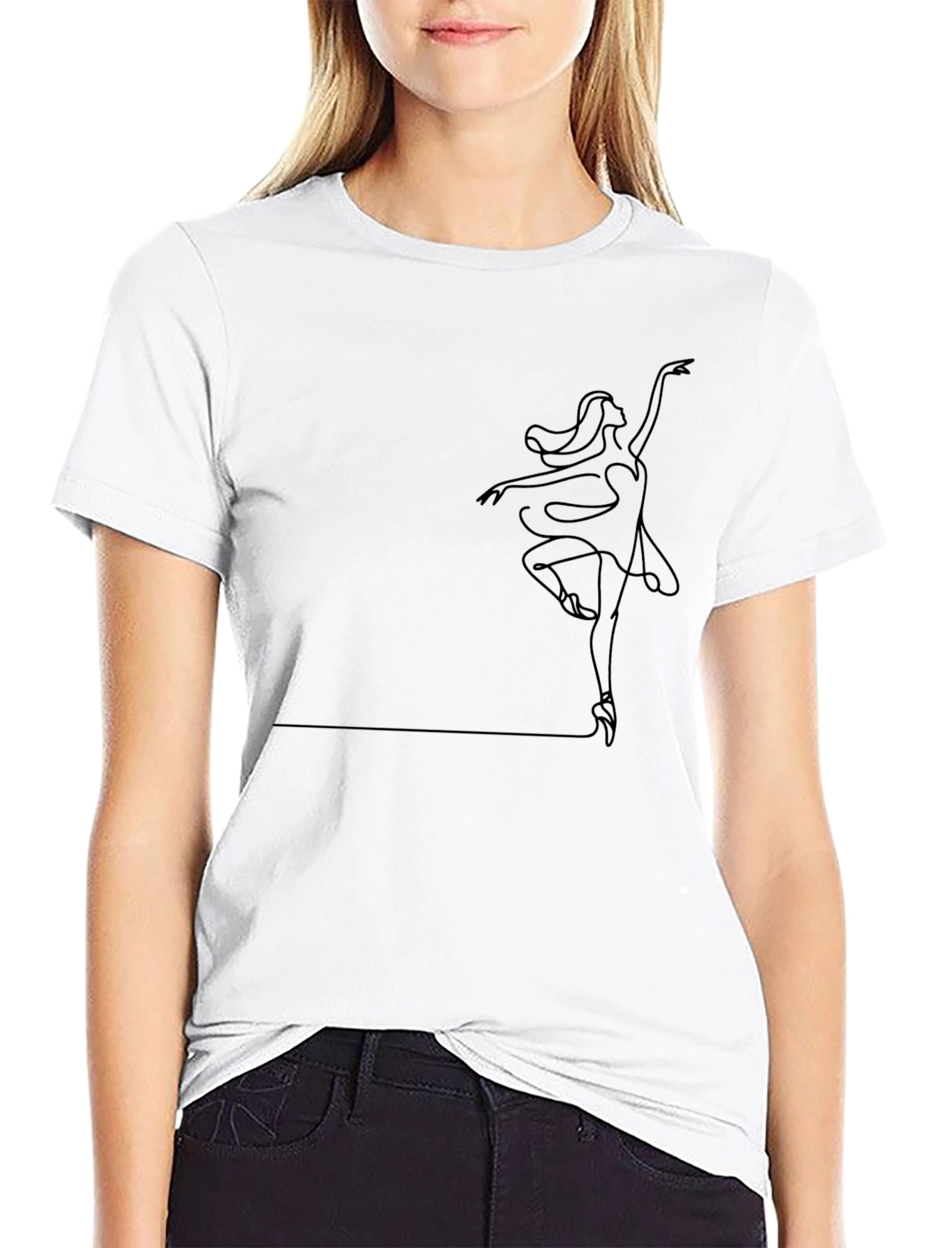 Ballet Dancer Graphic Black T-Shirt