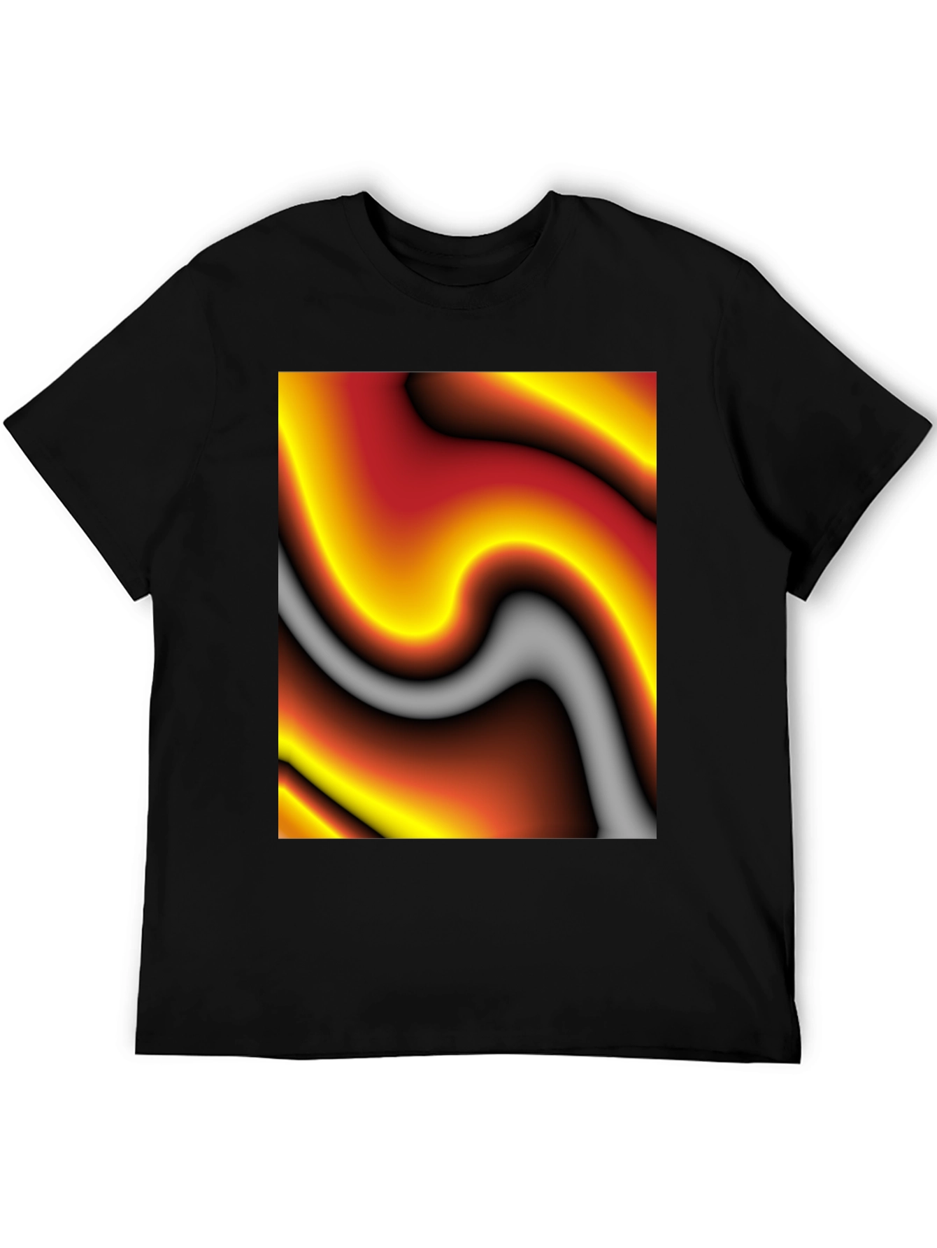 Abstract Art Graphic Tee - Soft Black Cotton