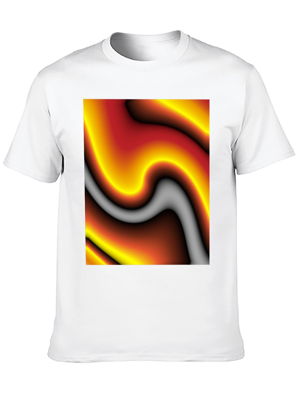 Abstract Art Graphic Tee - Soft Black Cotton