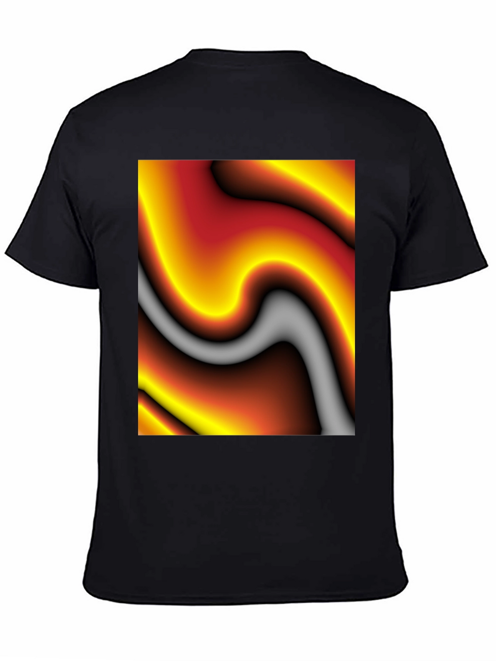 Abstract Art Graphic Tee - Soft Black Cotton