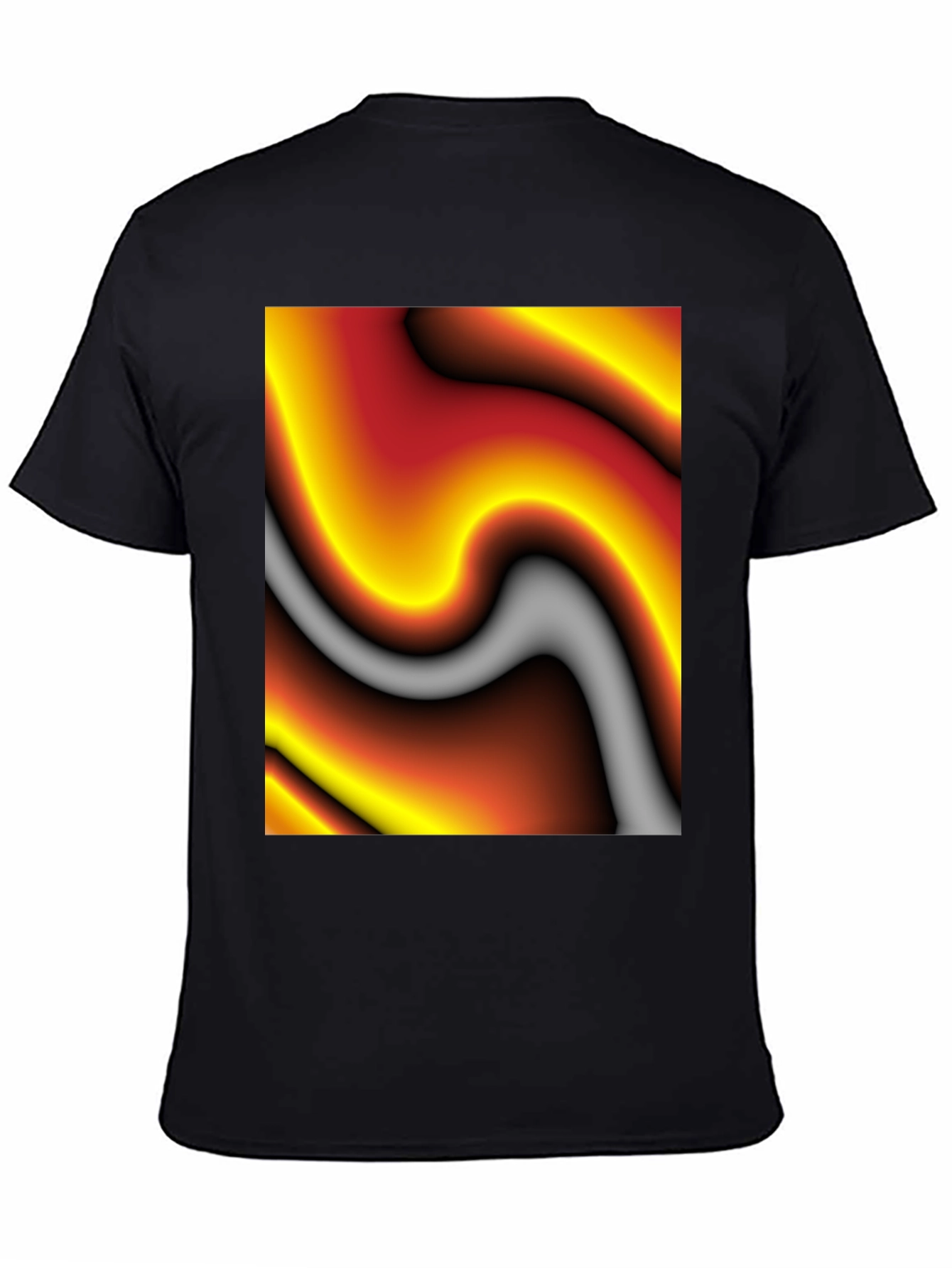 Abstract Art Graphic Tee - Soft Black Cotton