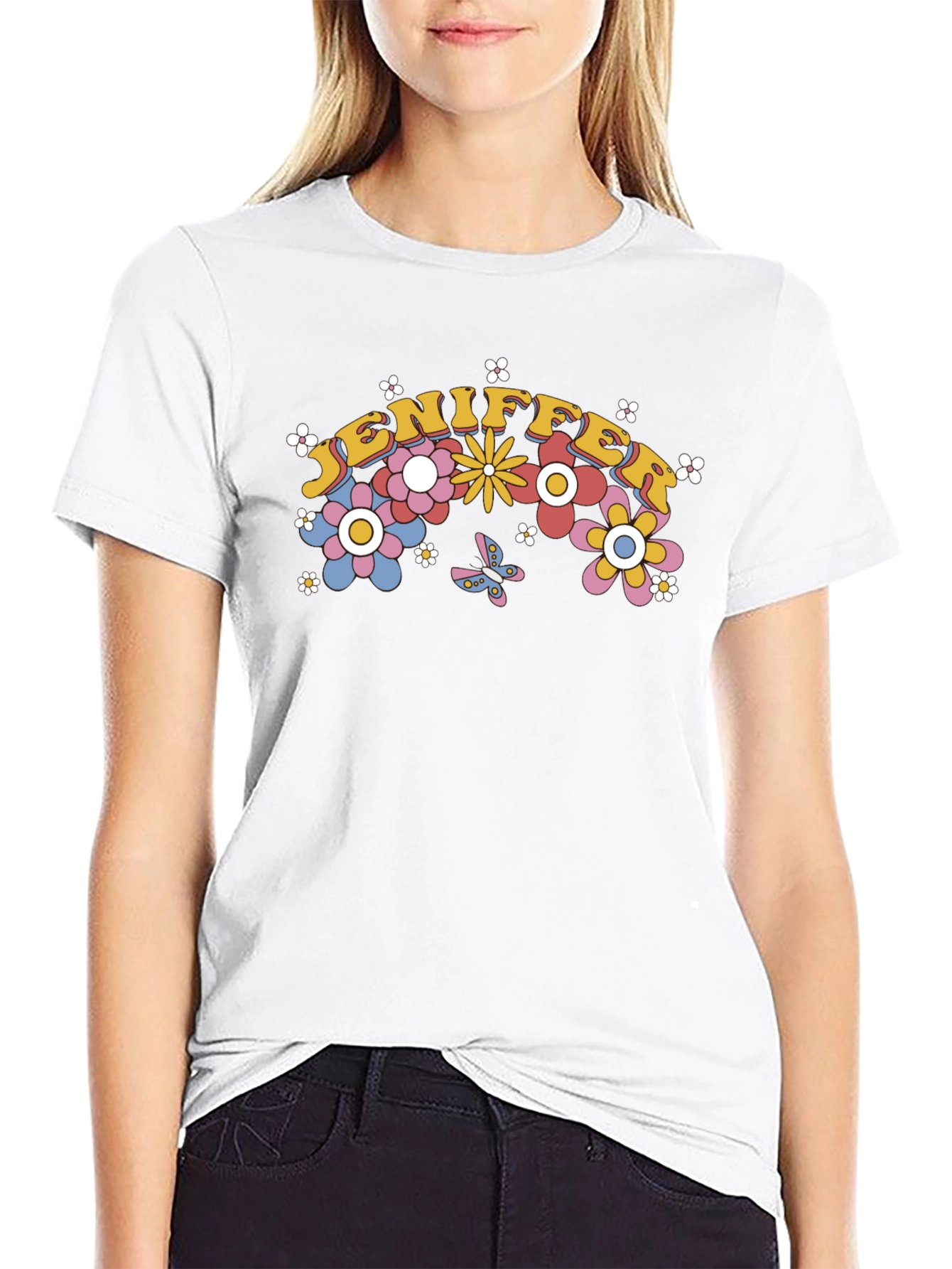 Jennifer Floral Retro Graphic T-Shirt