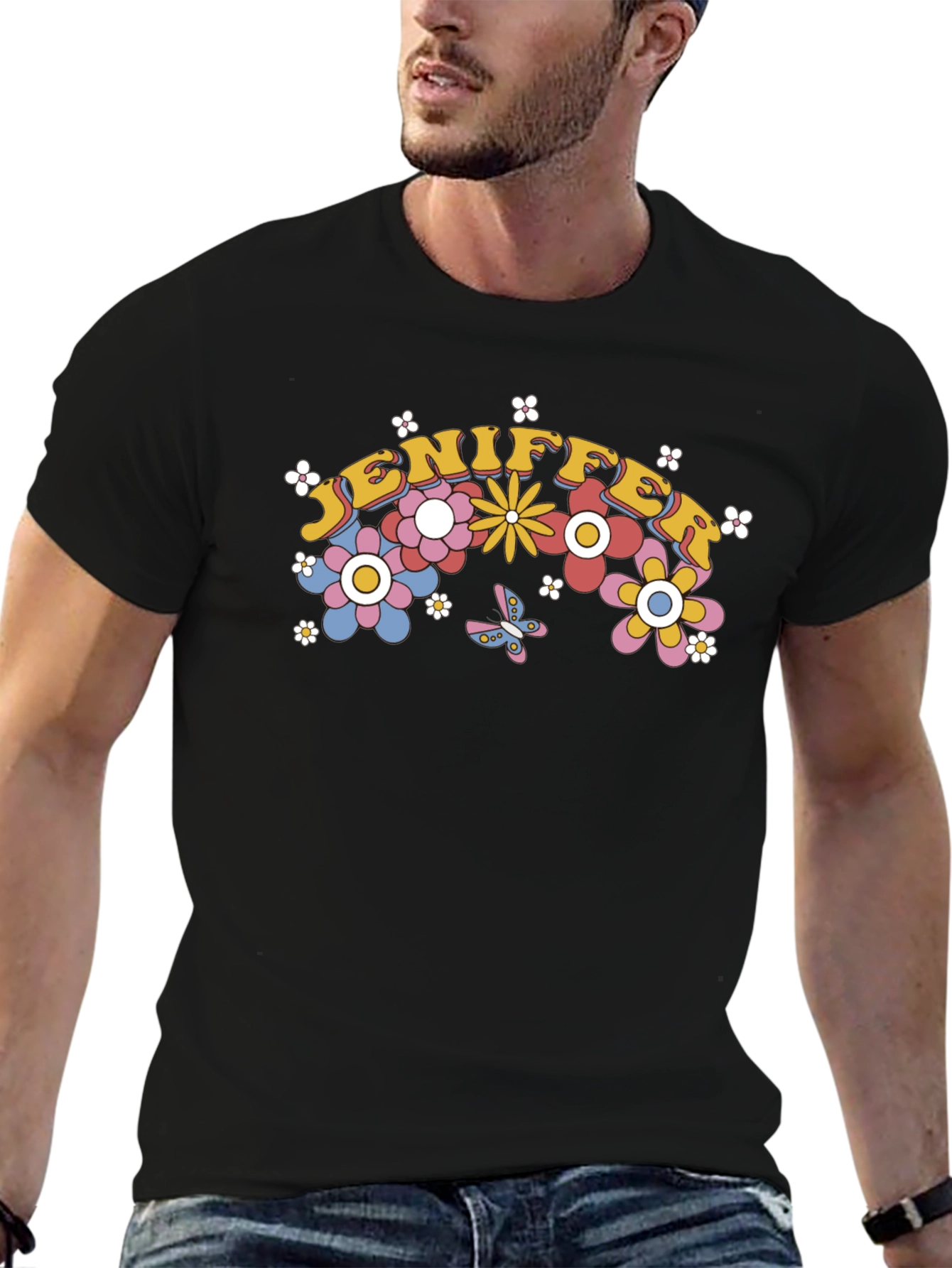 Jennifer Floral Retro Graphic T-Shirt