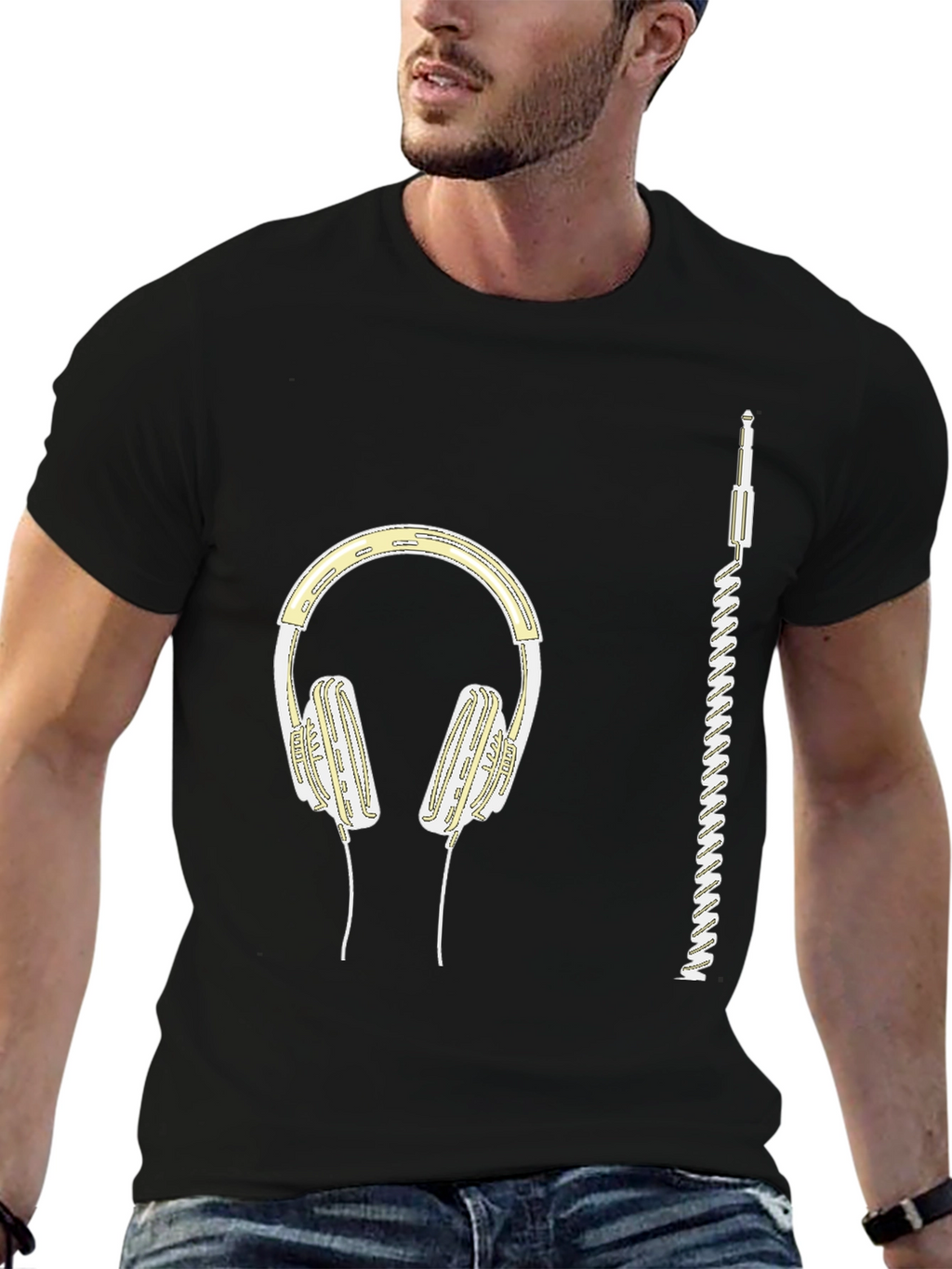 Headphones Graphic Tee - Music Lover Shirt