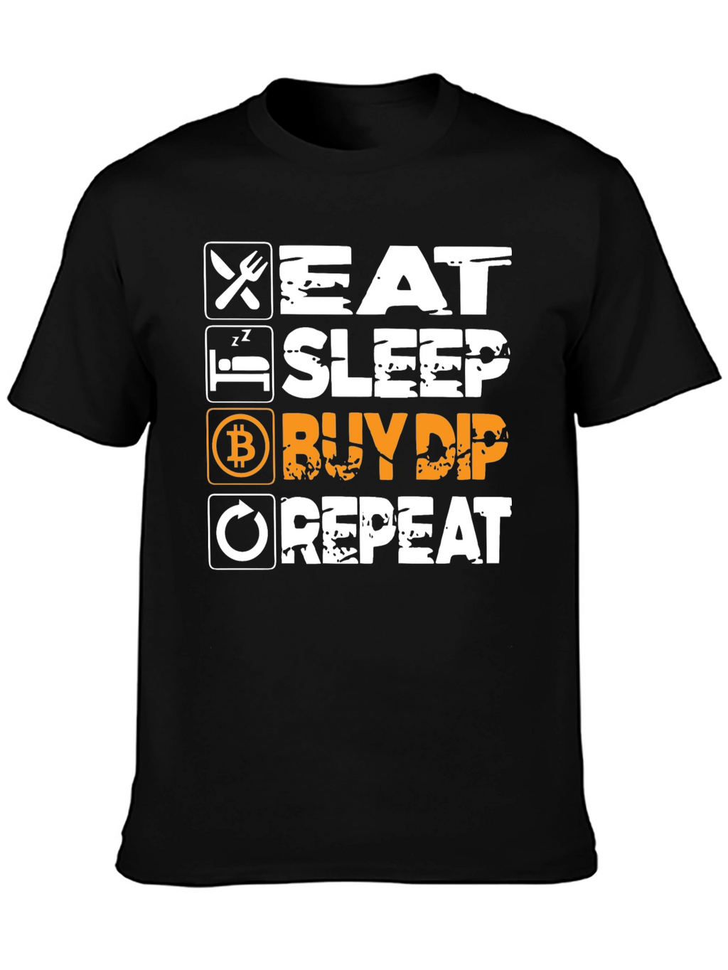 Eat Sleep Buy Dip Repeat Black Graphic Tee