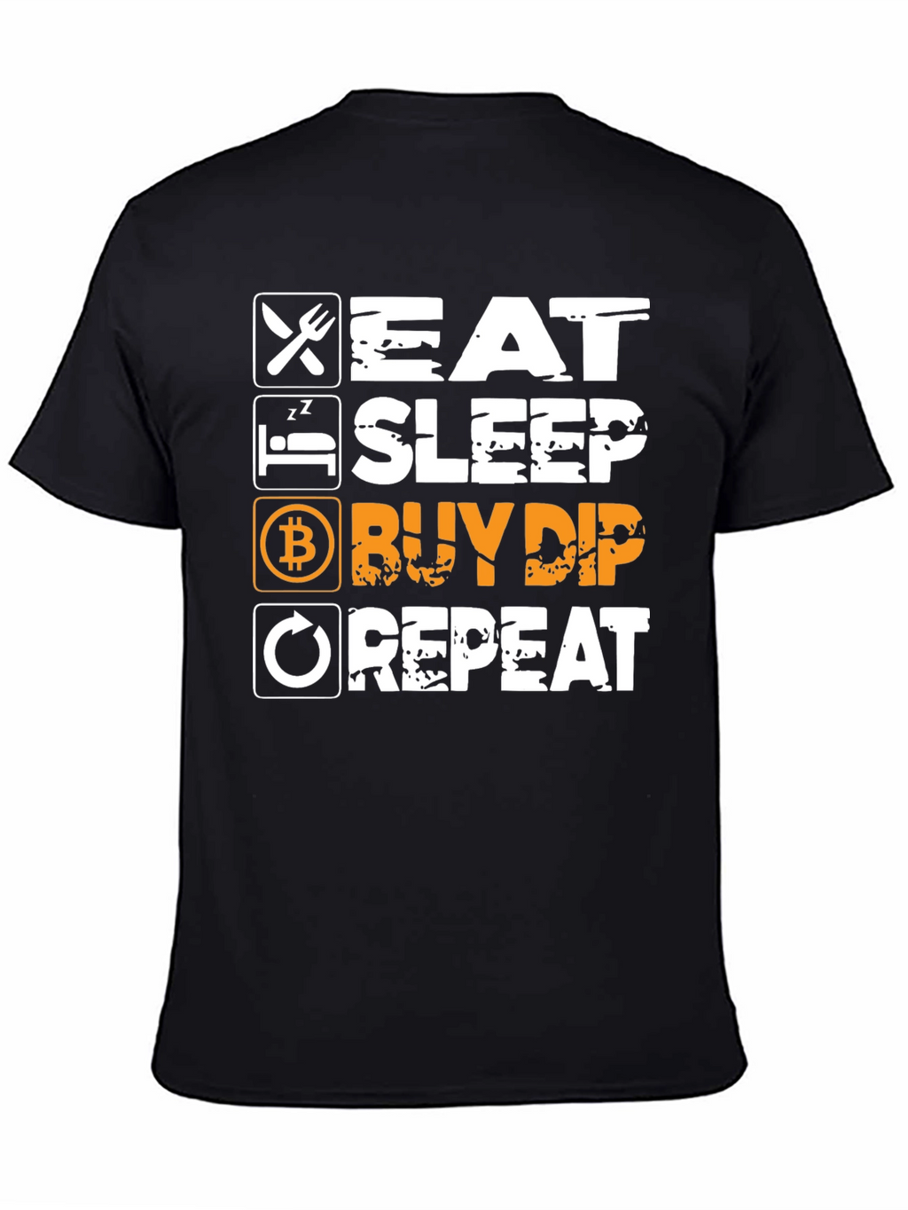 Eat Sleep Buy Dip Repeat Black Graphic Tee