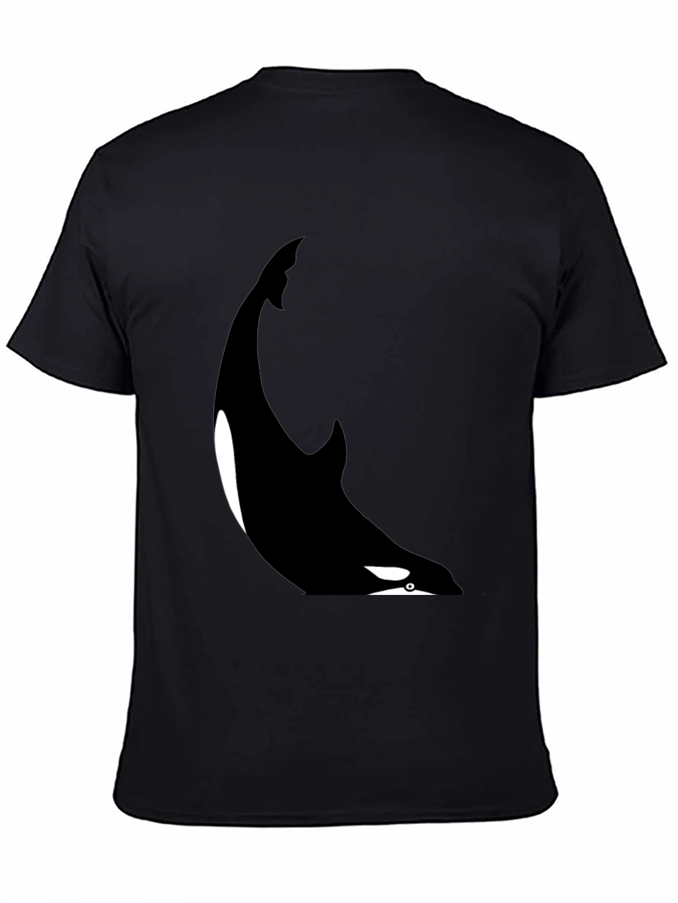 Orca Whale Graphic Tee - Black Cotton Blend T-Shirt